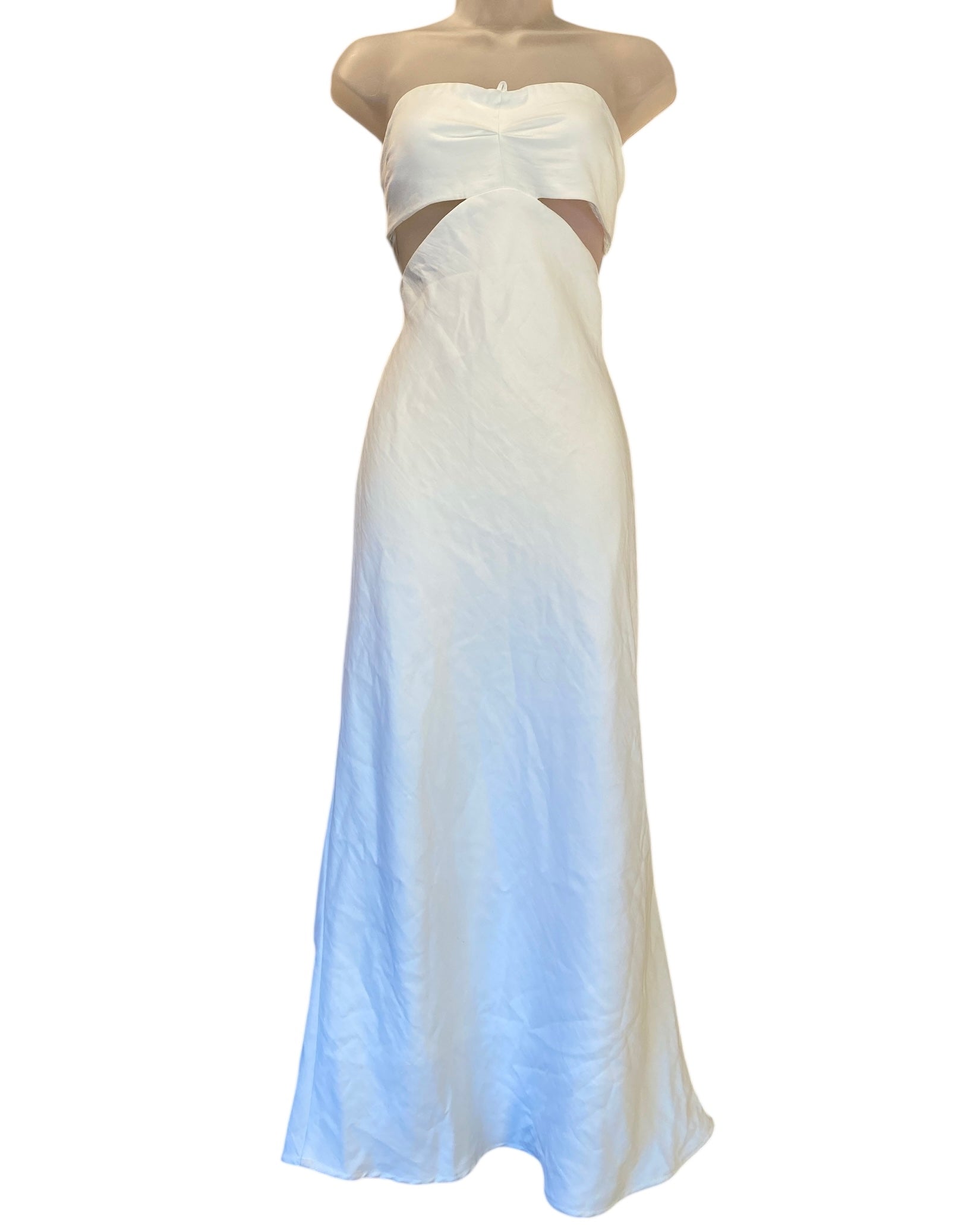 white zara strapless cutout dress, XL