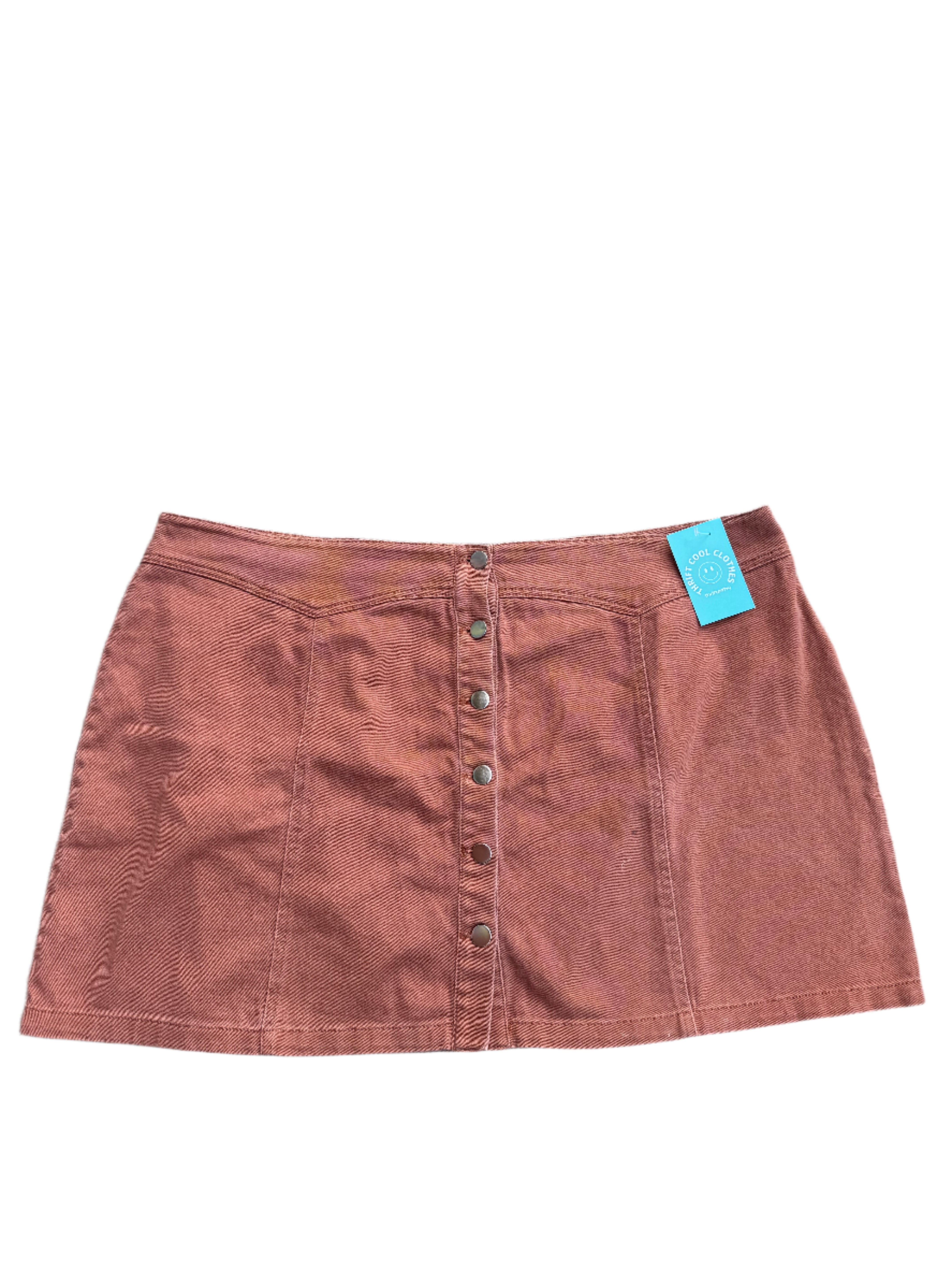 Brown Forever 21 Denim button mini skirt, 3x