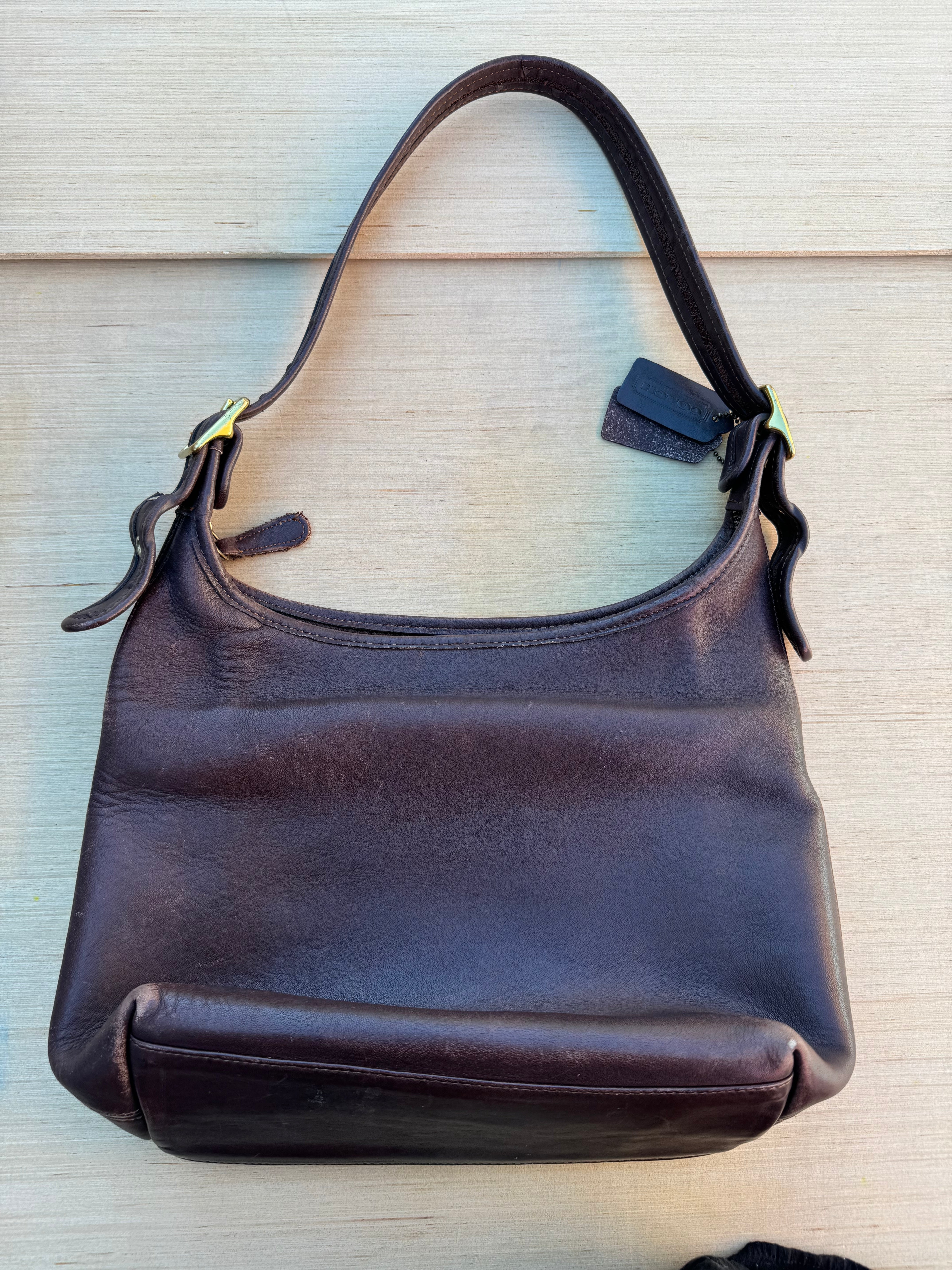 brown coach leather bag