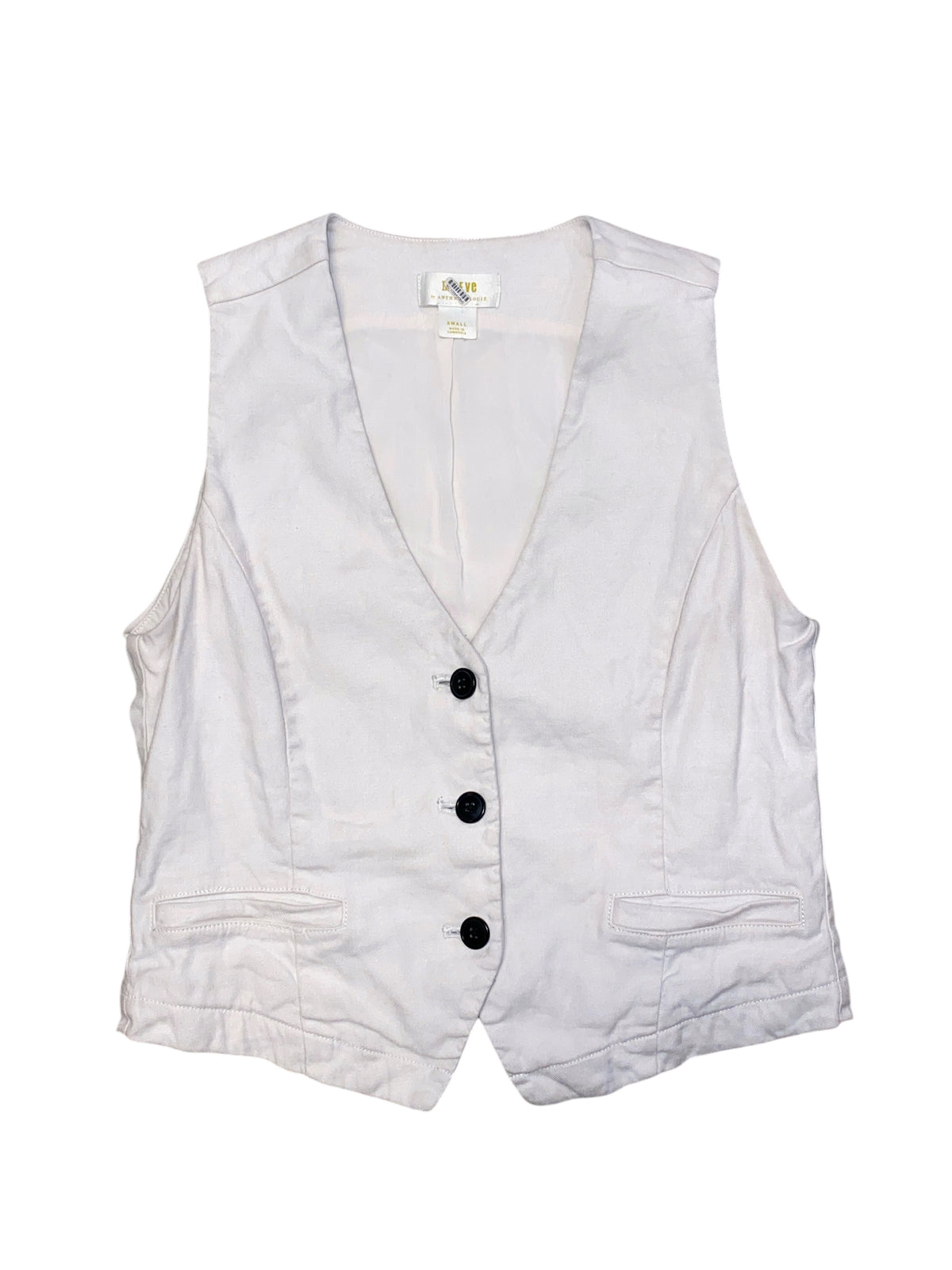 tan maeve button down vest, s