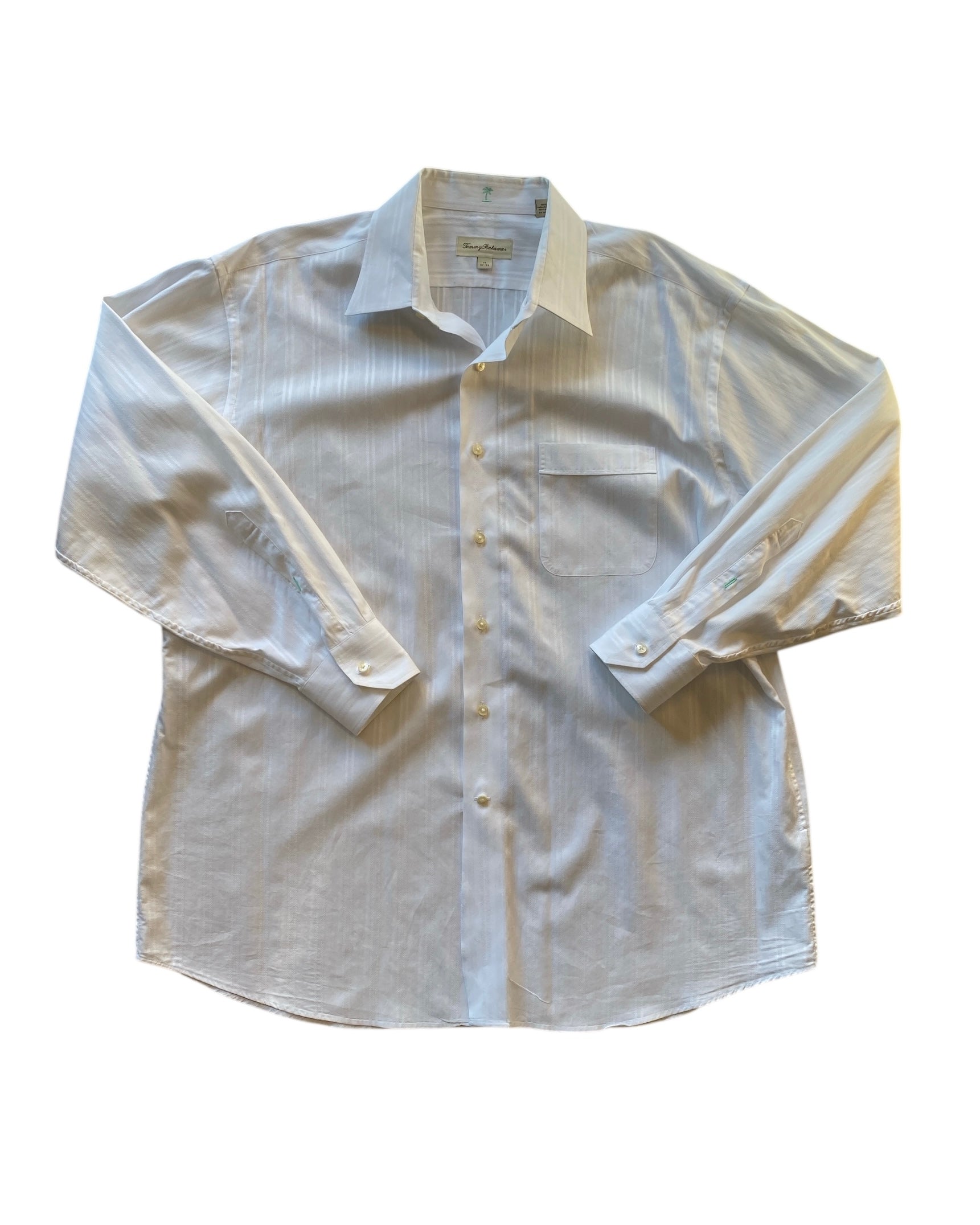 white tommy bahama striped button dwon, 32-33