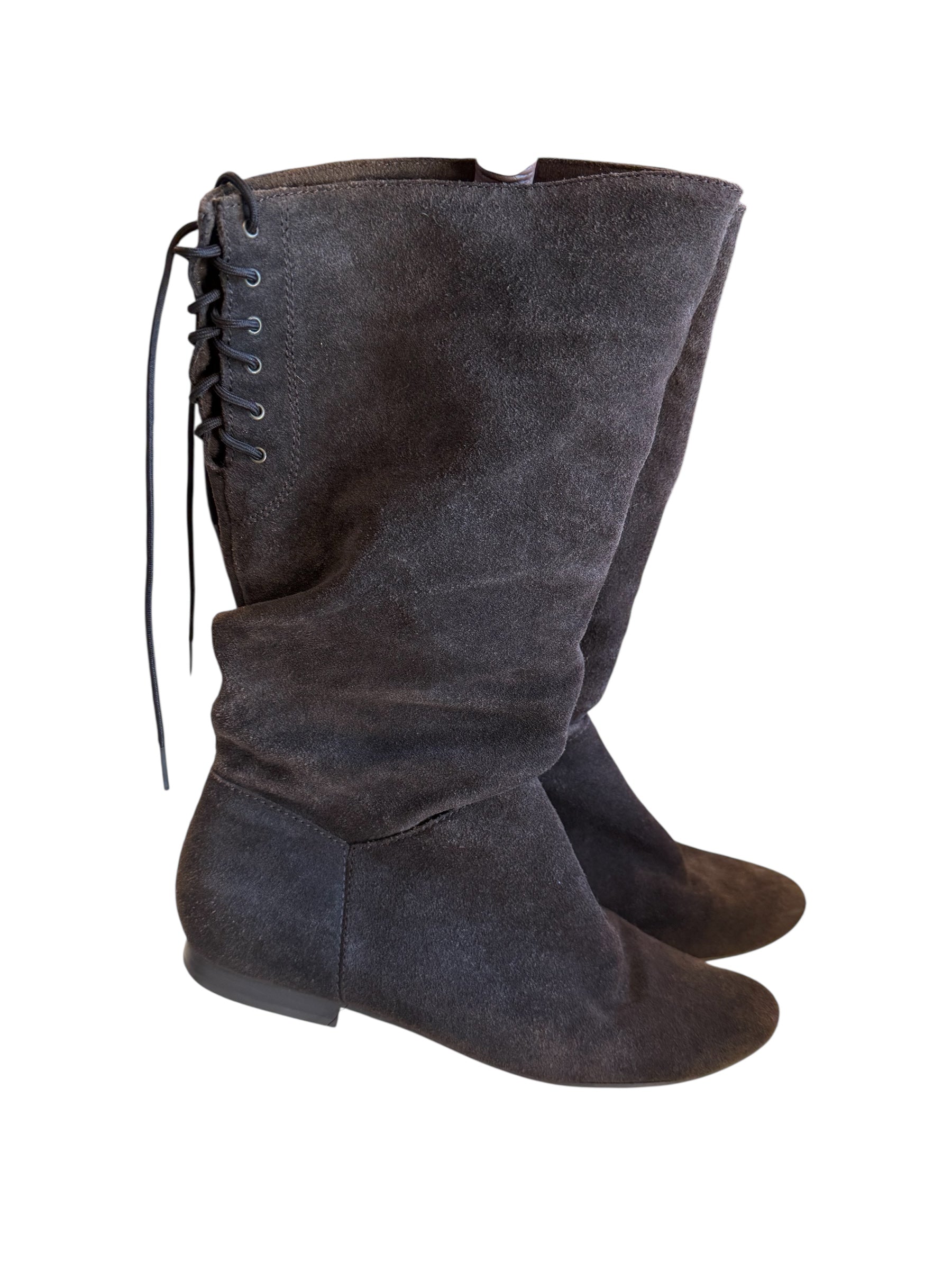 Brown  Suede lace up boots, 7