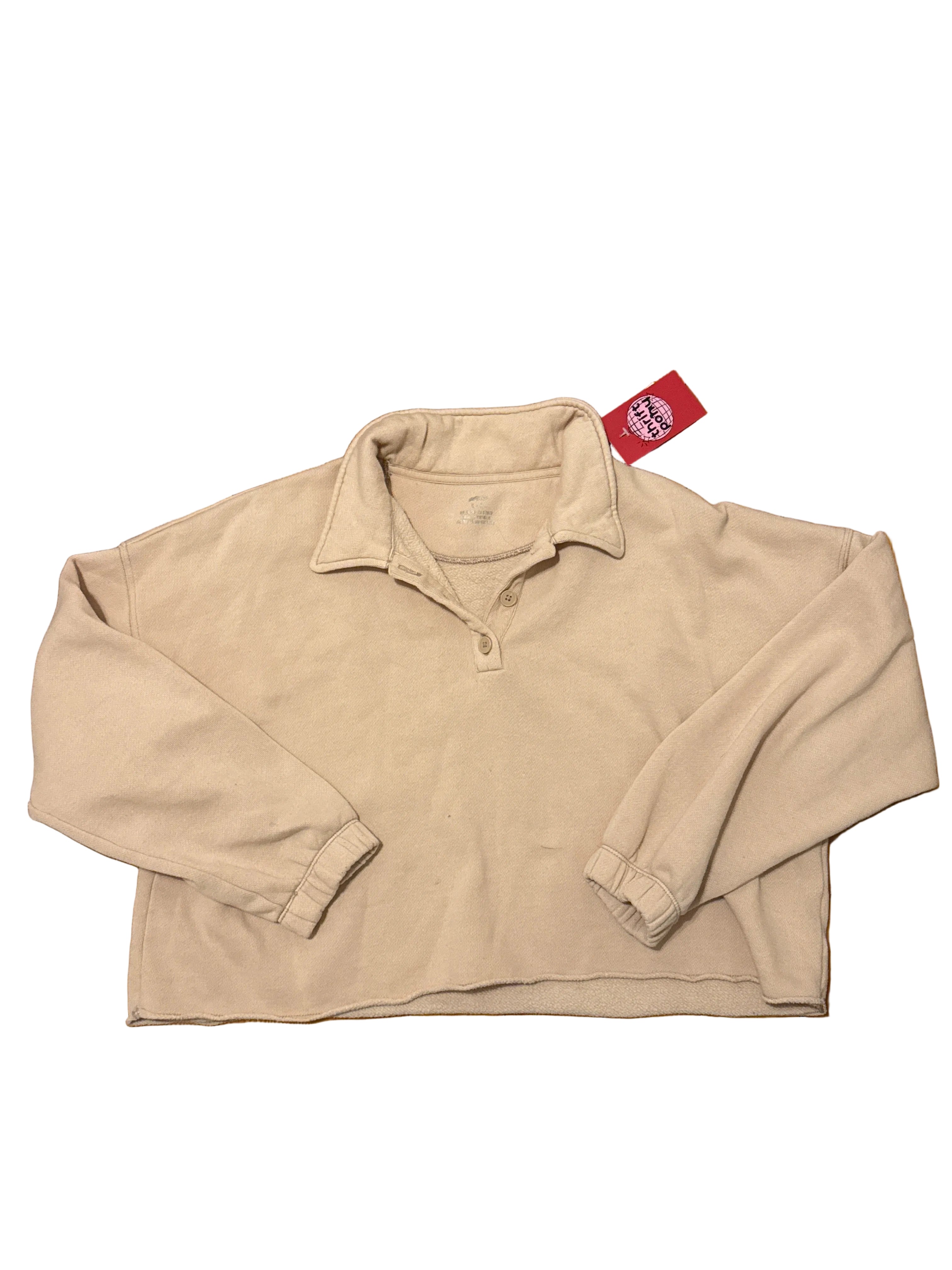 peach aerie sweat henley, s