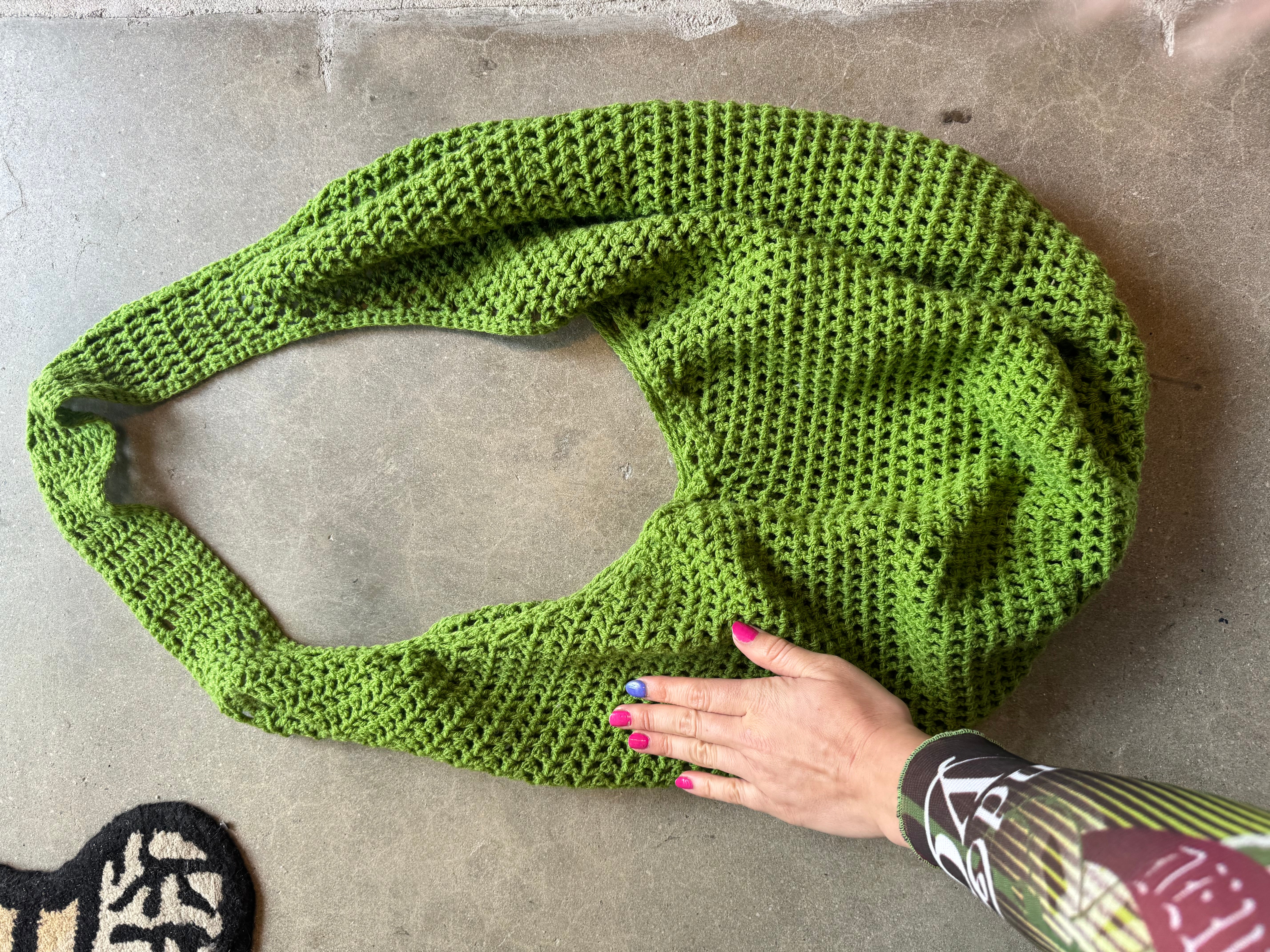 Green  Crochet crossbody