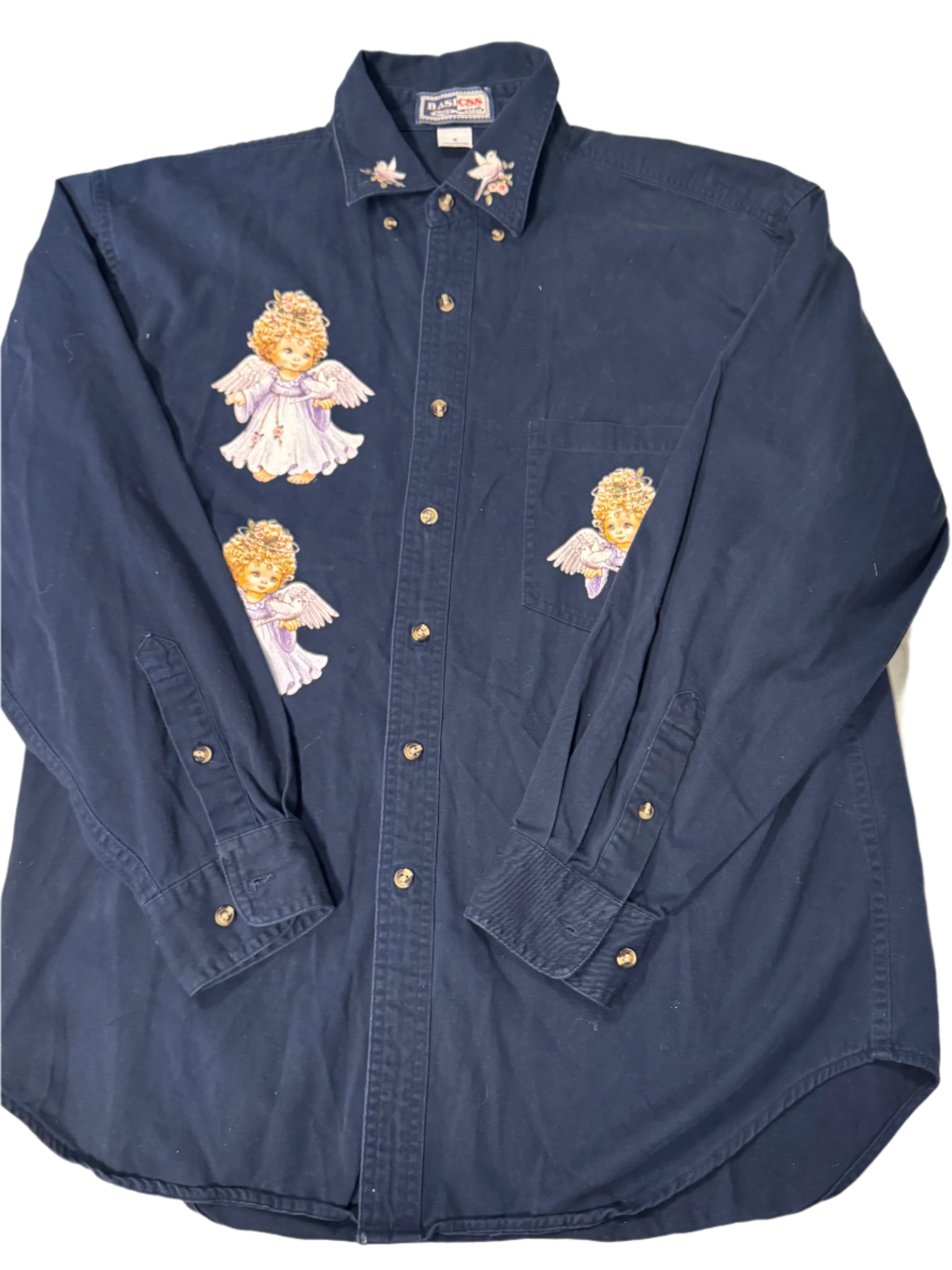 Navy blue Basicss Angel button up, M