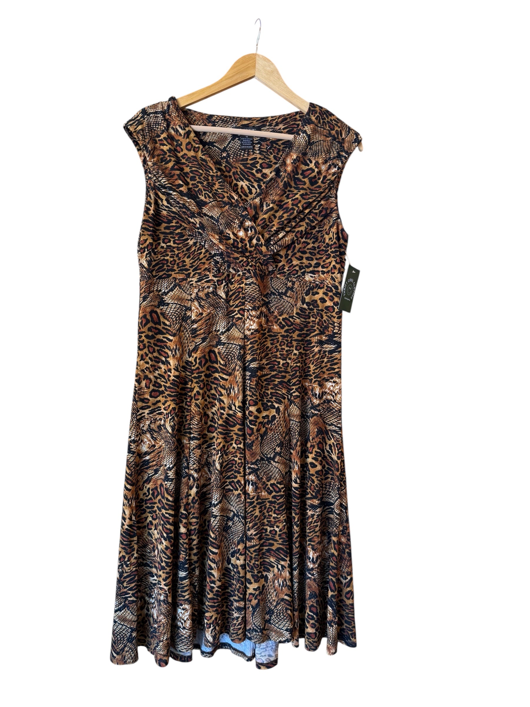 brown glamour animal print slinky dress, 14