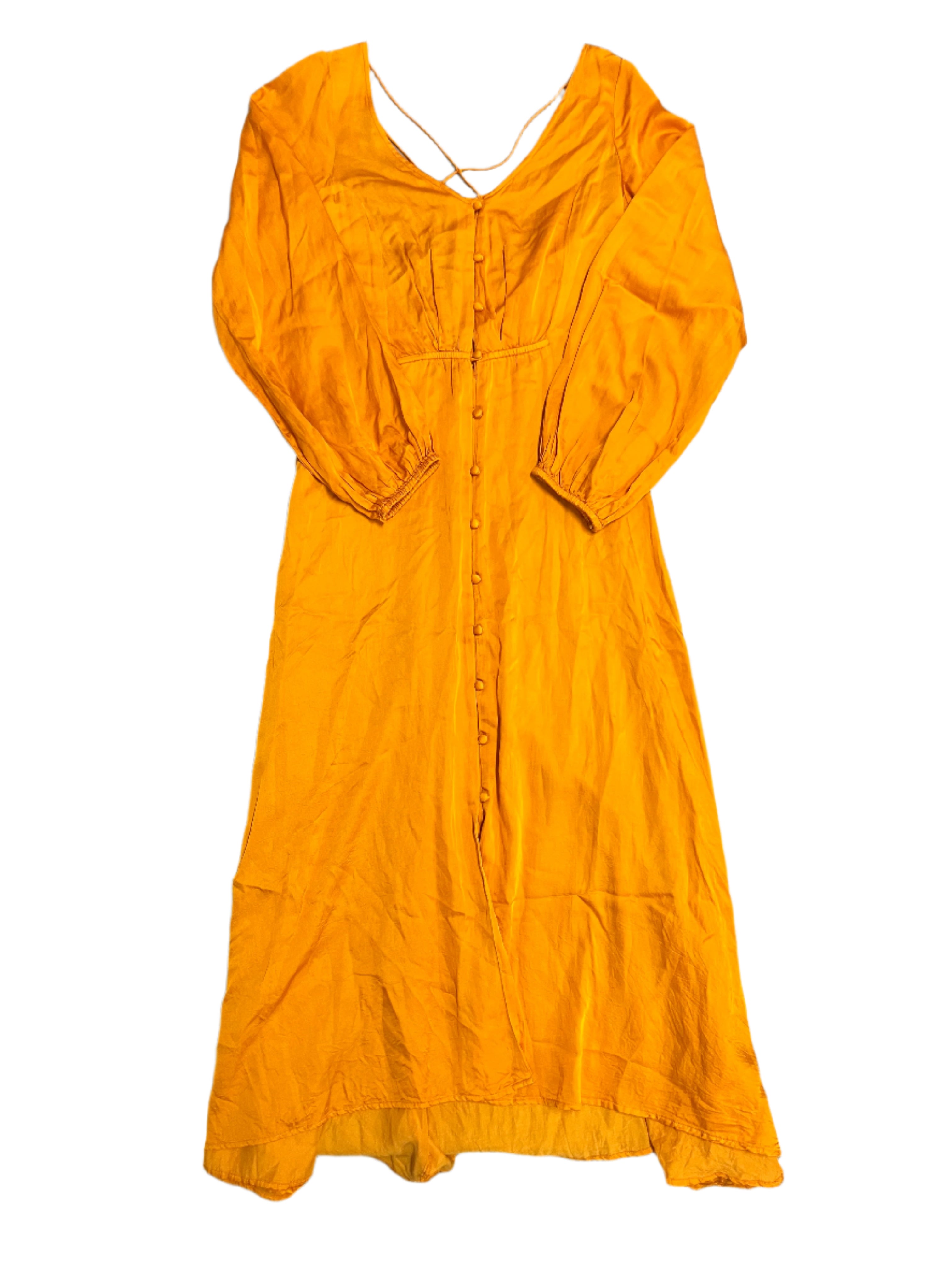 Orange Free people Satin maxi w crisscross back, 2