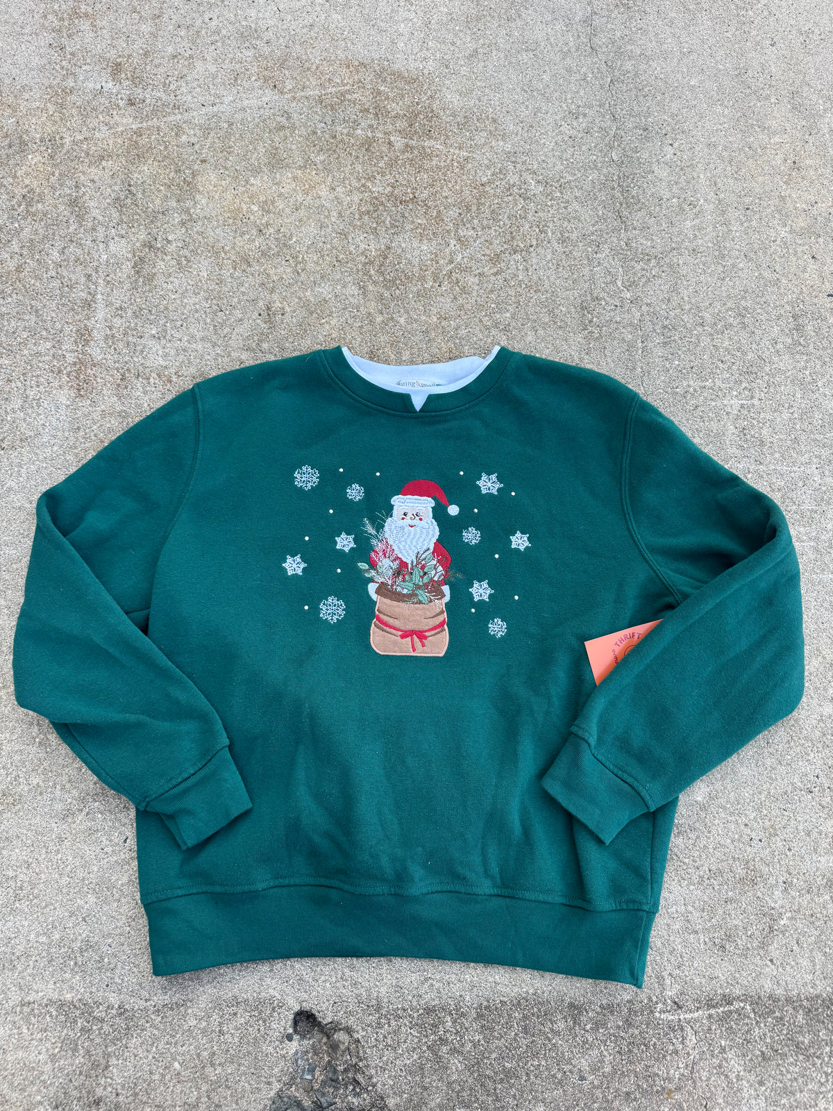 green hasting smith santa sweater, s