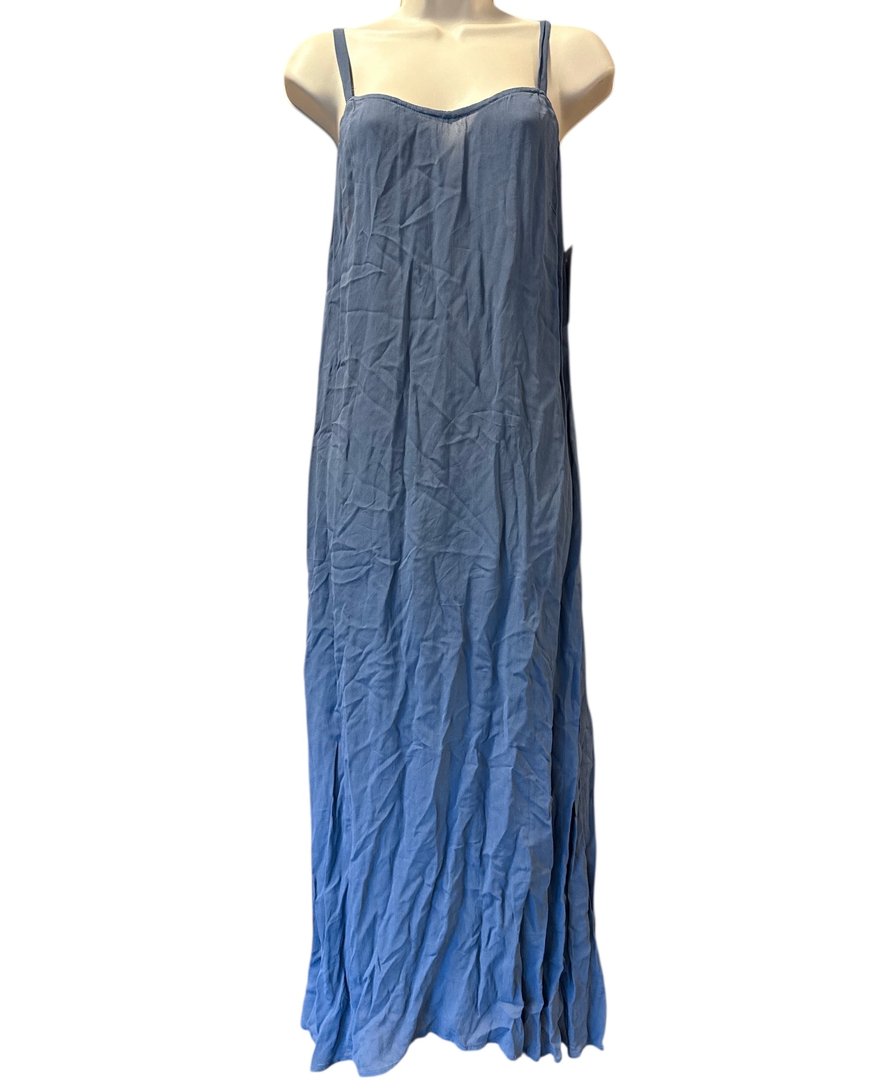 blue bonnie strauss sheer vtg tank dress, 6