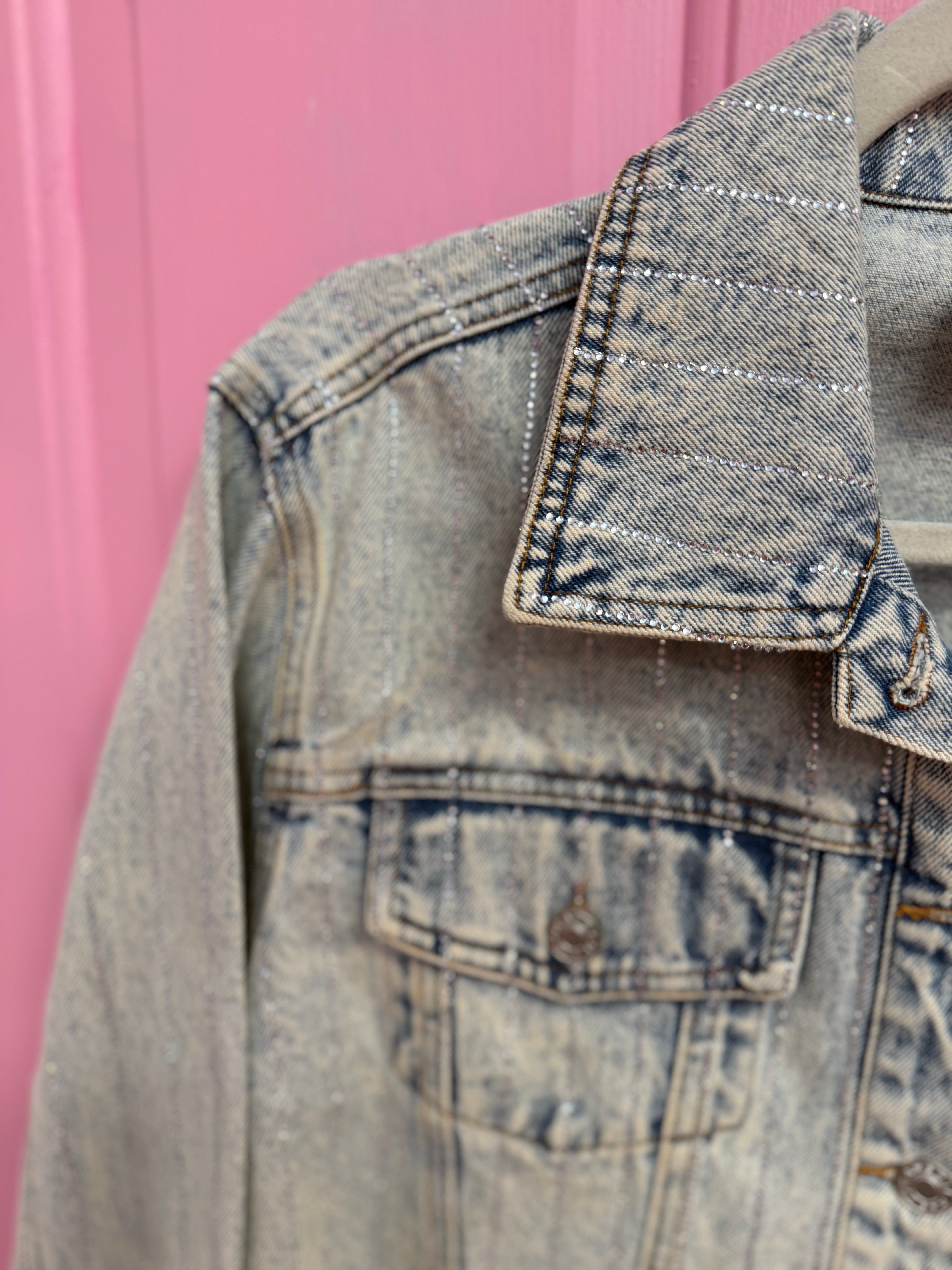 White blue  Sparkly cutie denim jacket, S