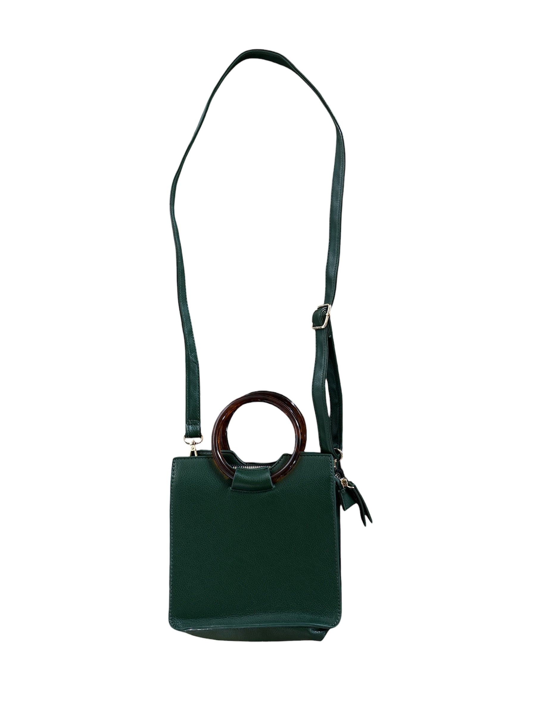 green ld acrylic handle purse