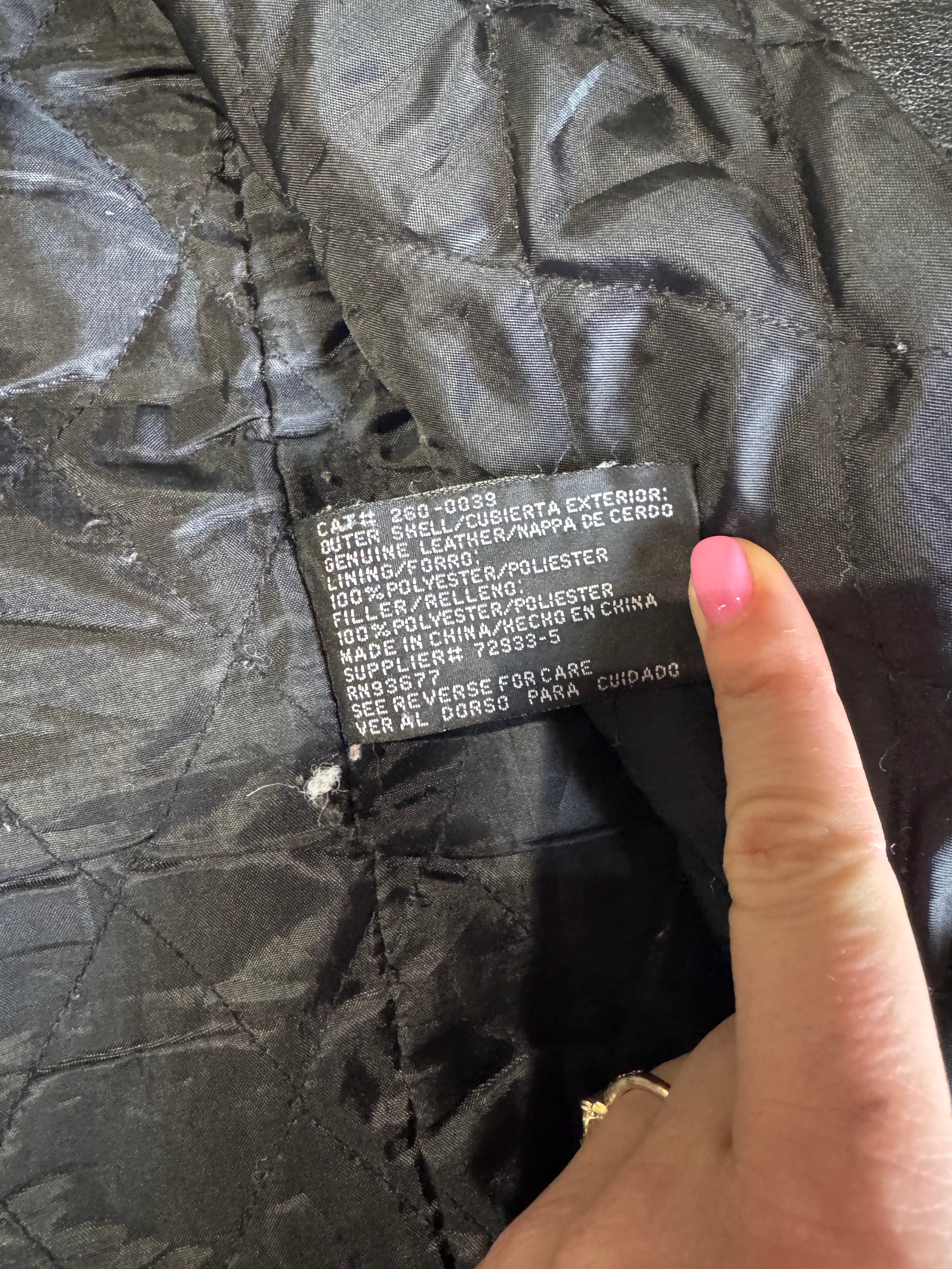 black jaqueline ferrar vtg long leather coat, s