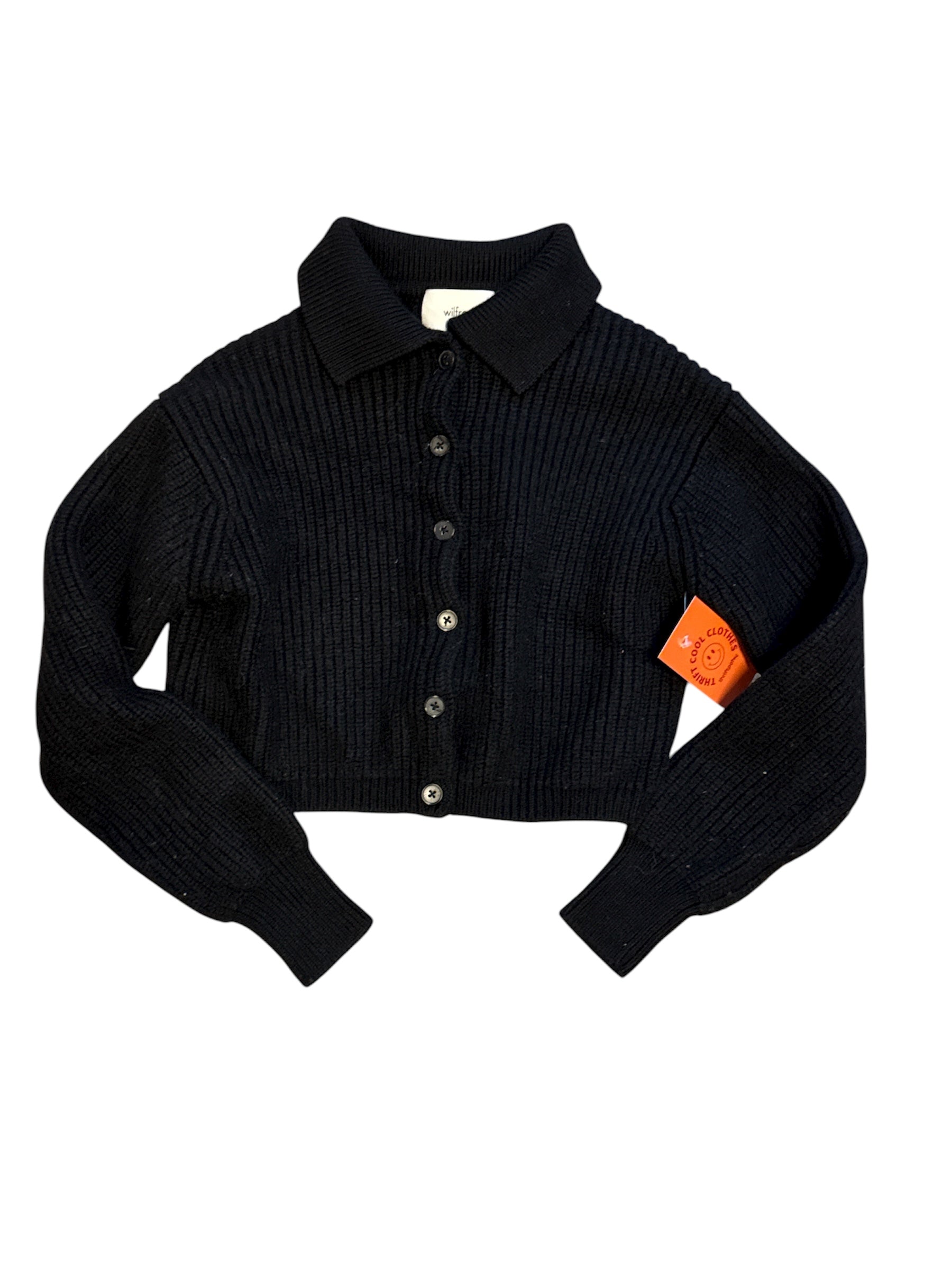 black wilfred collared cropped sweater, s (fits like xs)