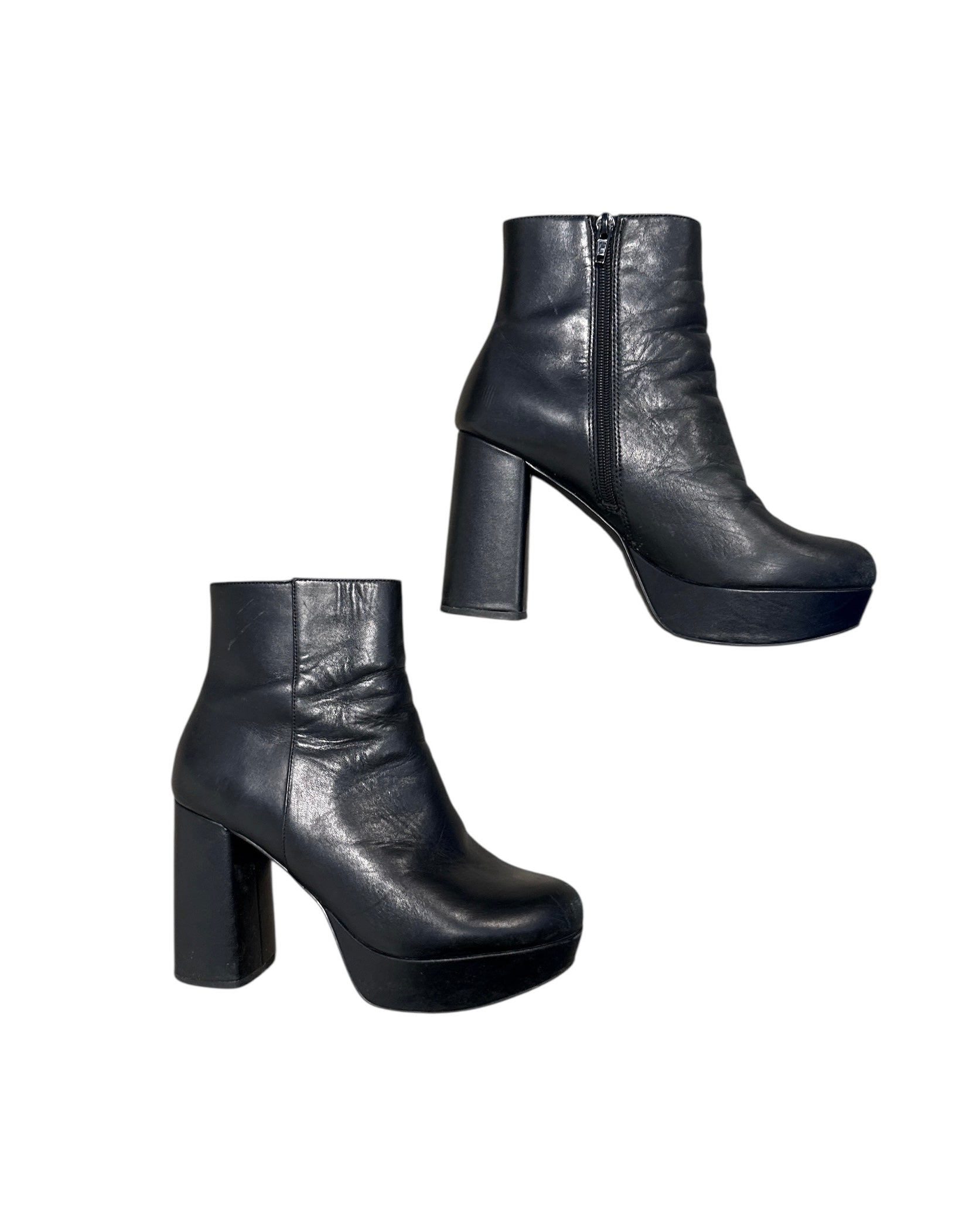 black steve madden platform booties, 8.5