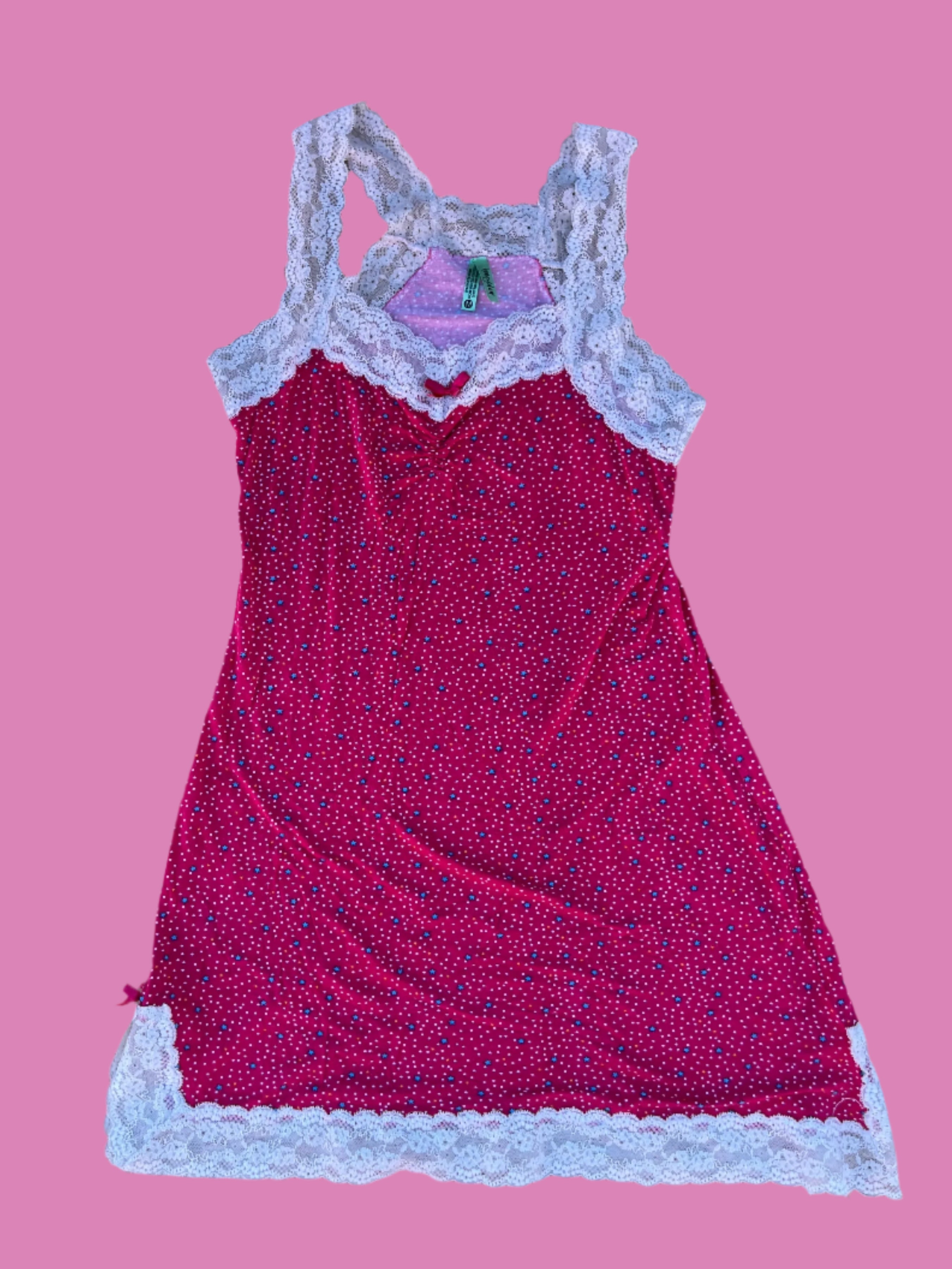 pink honey dew slip dress, M