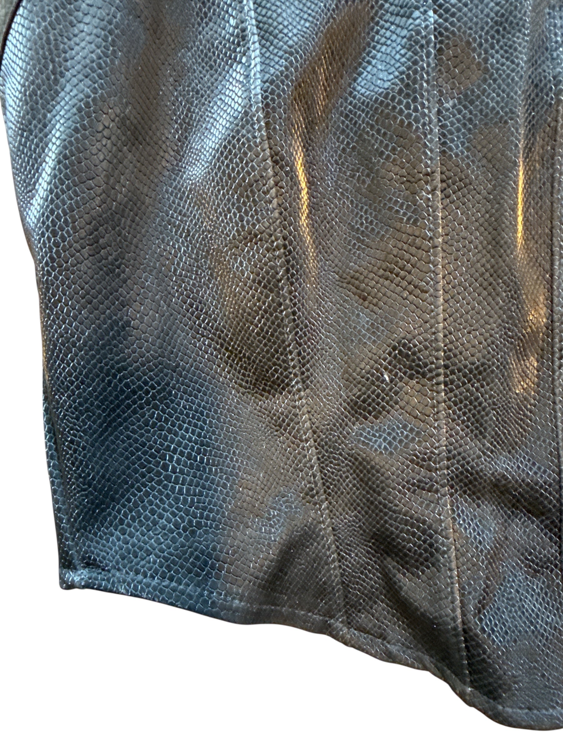 black kirious gator skin cami crop top, s