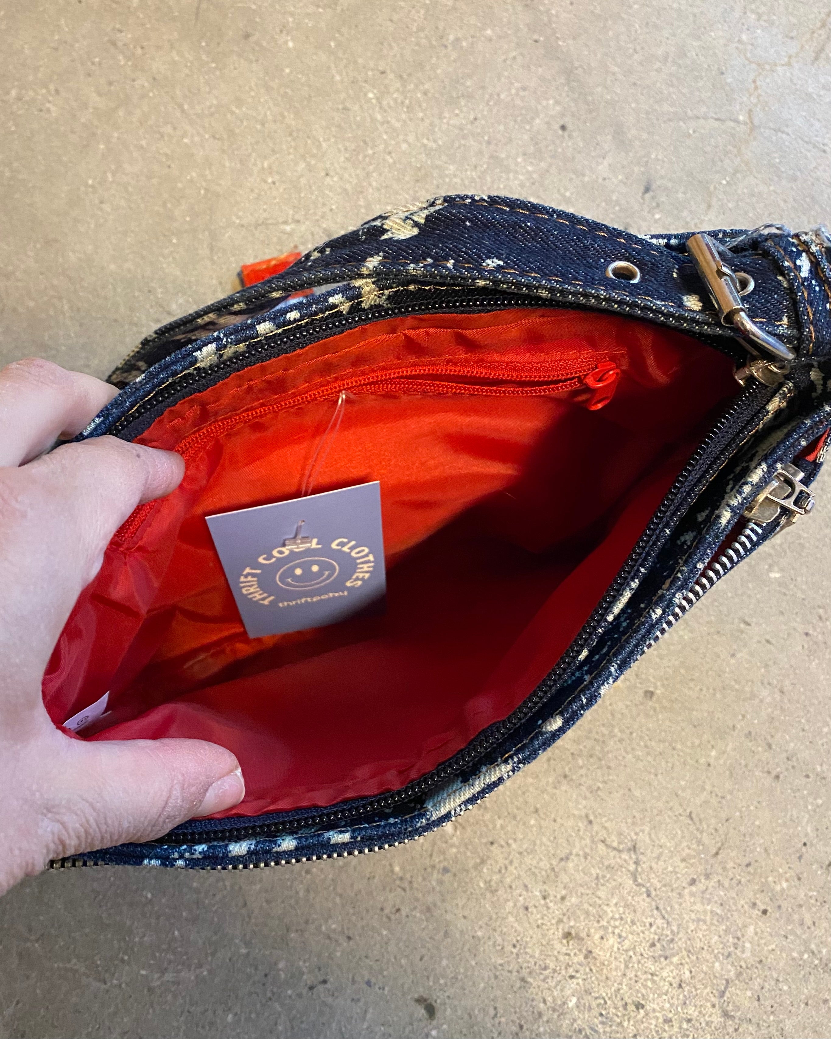 blue denim blues acid wash denim purse