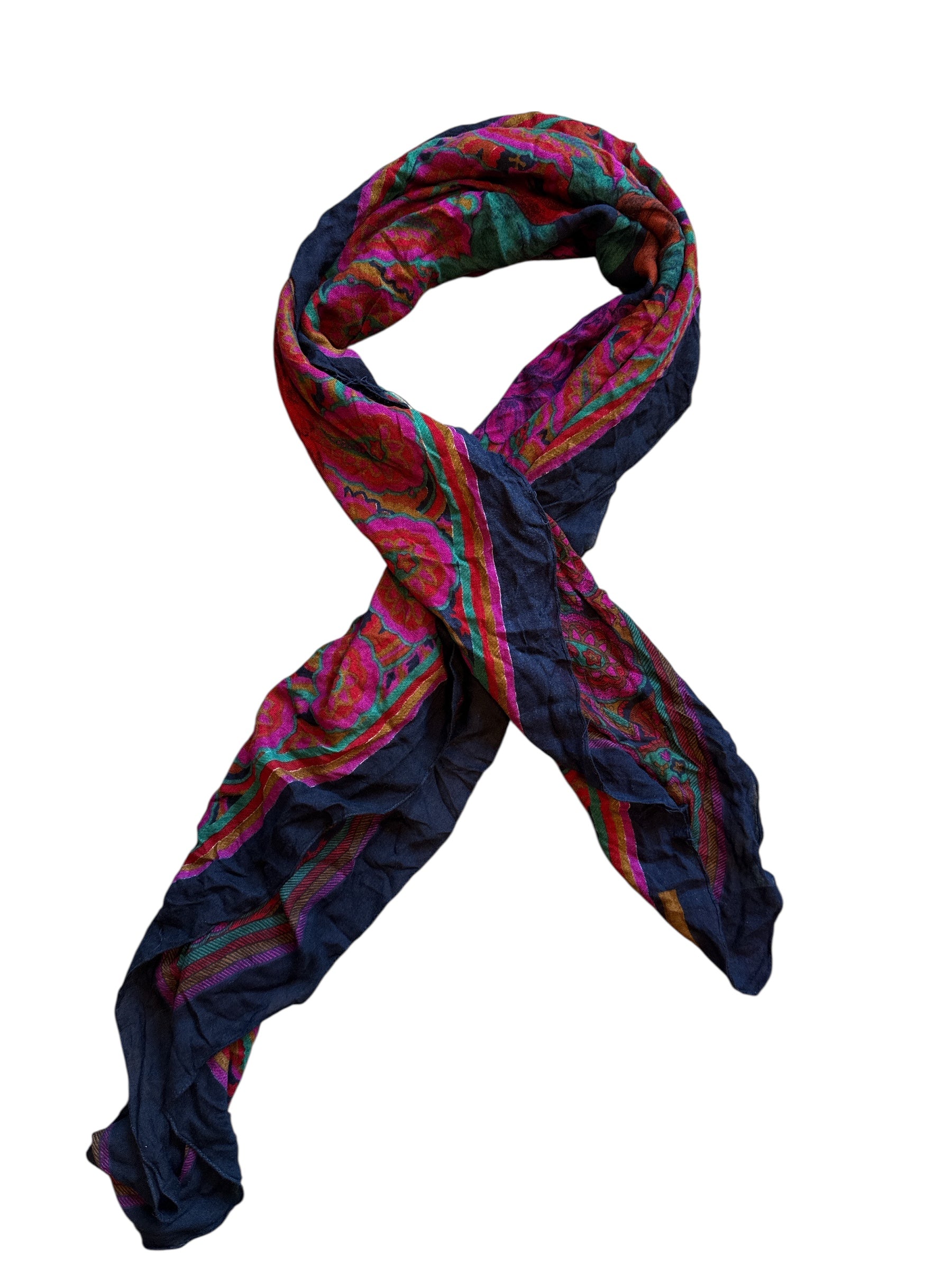 purple red pink  floral square scarf