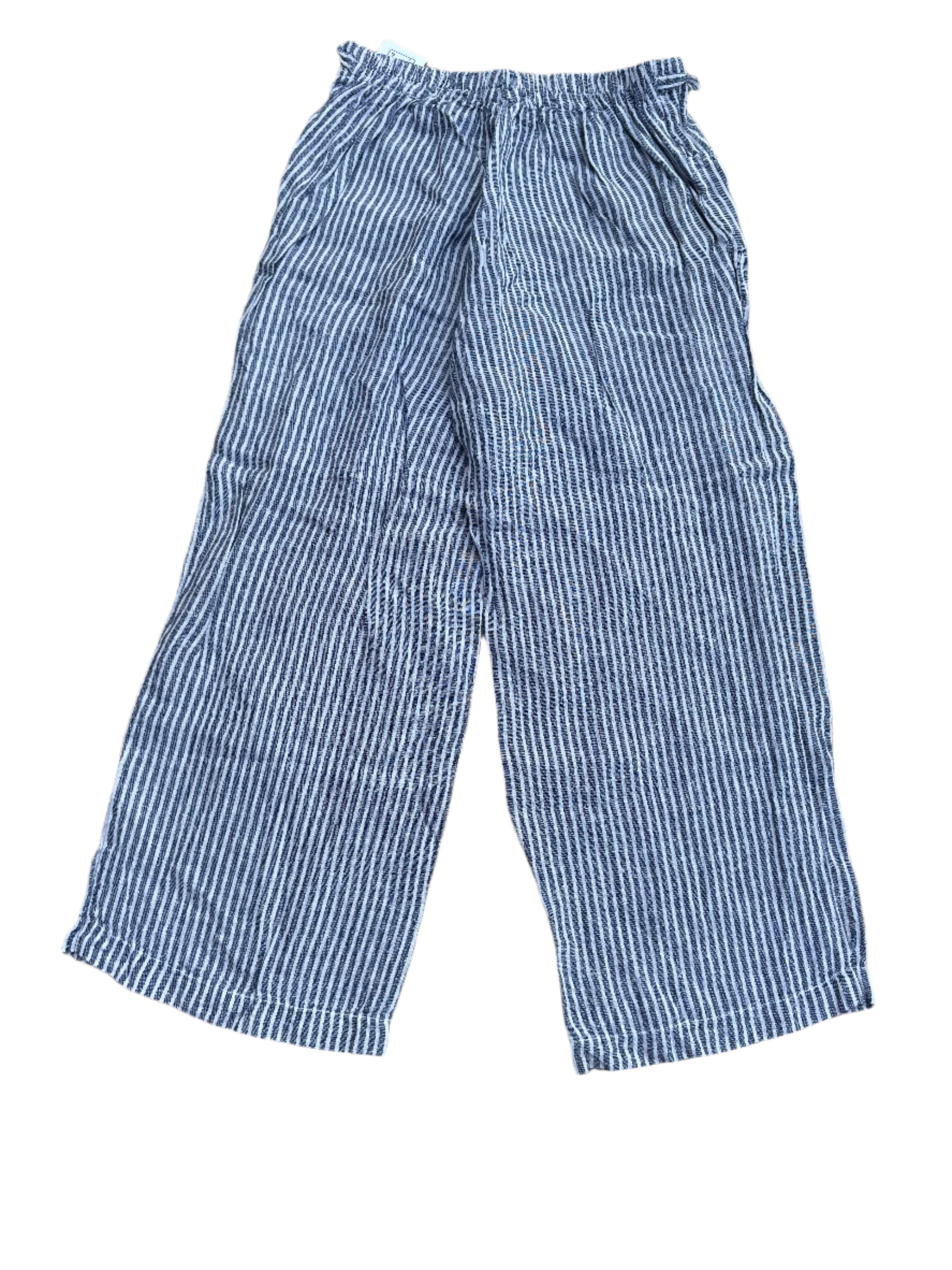 blue white b loose striped linen pants, 2