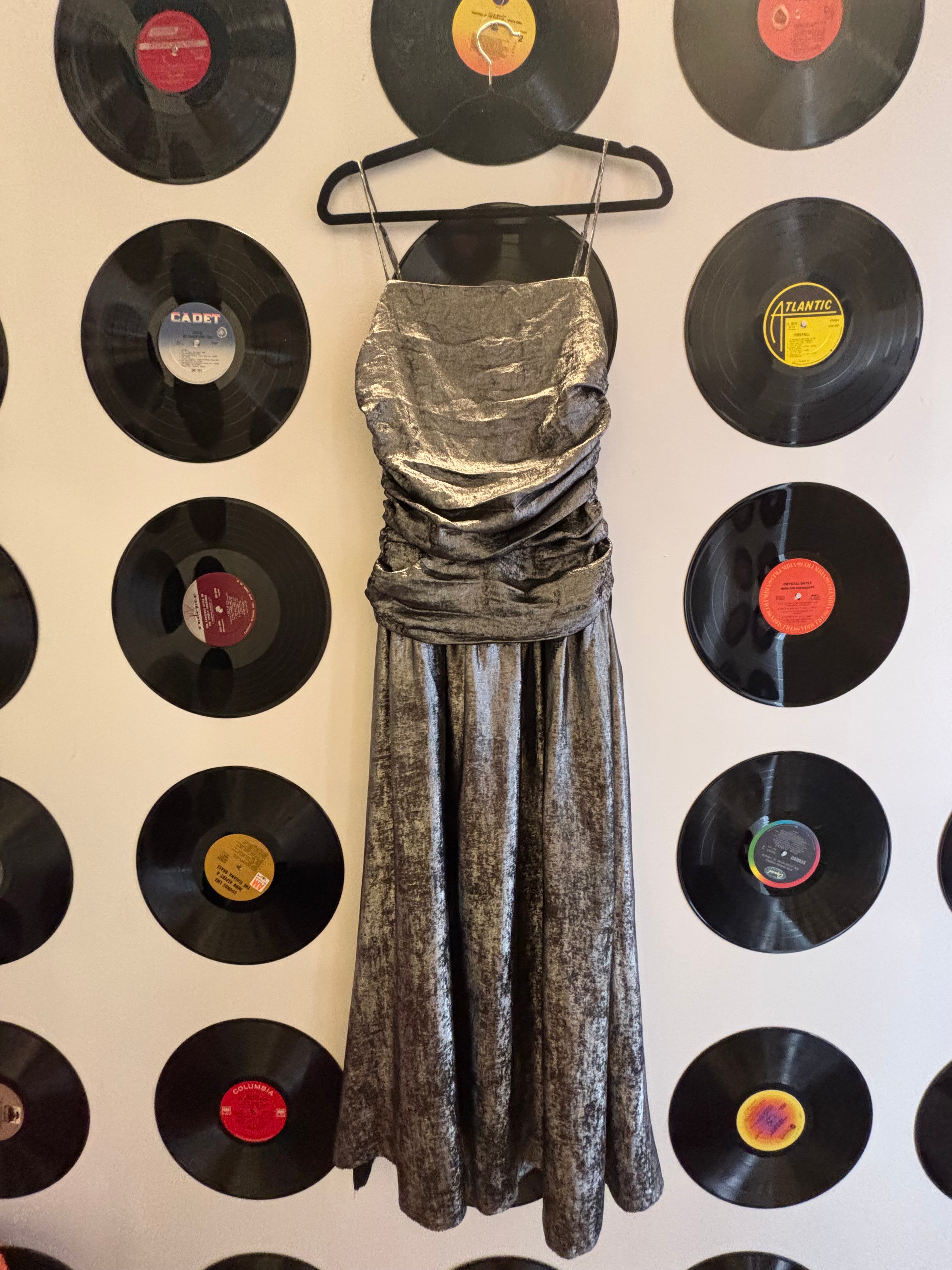 silver la maise dropwaist shiny dress, xs