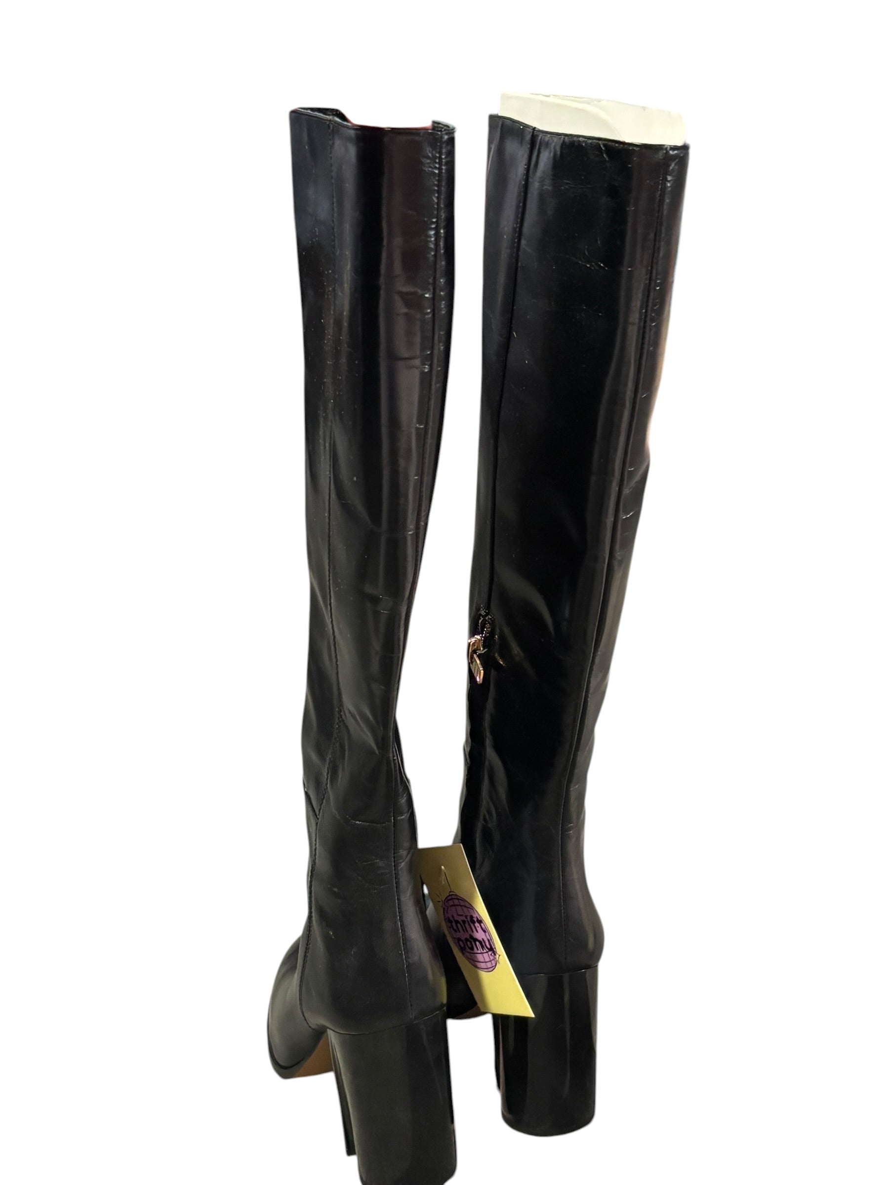 black coach tall heeled boots, 7