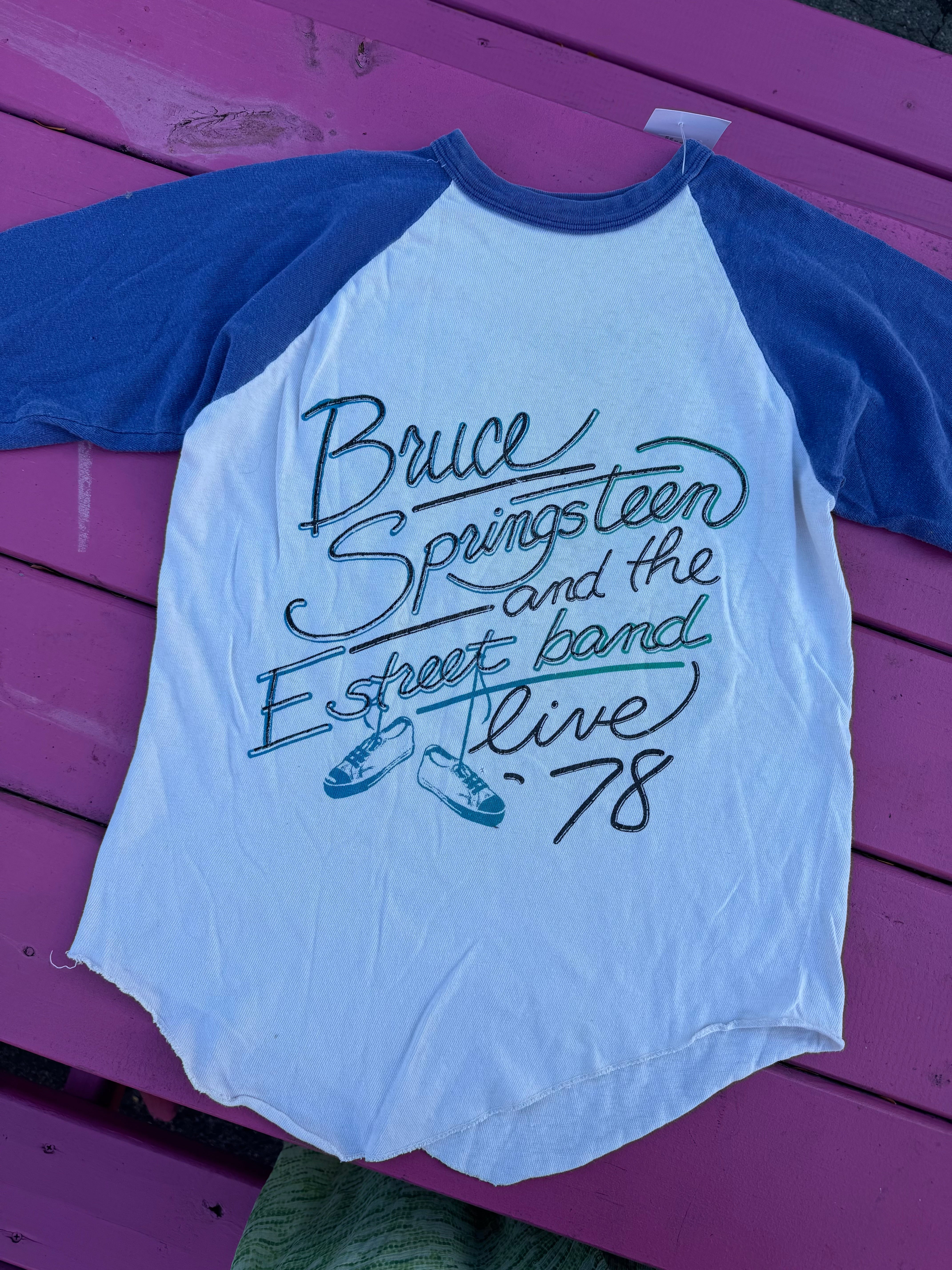 blue white  1978 bruce springsteen e street band tee, m