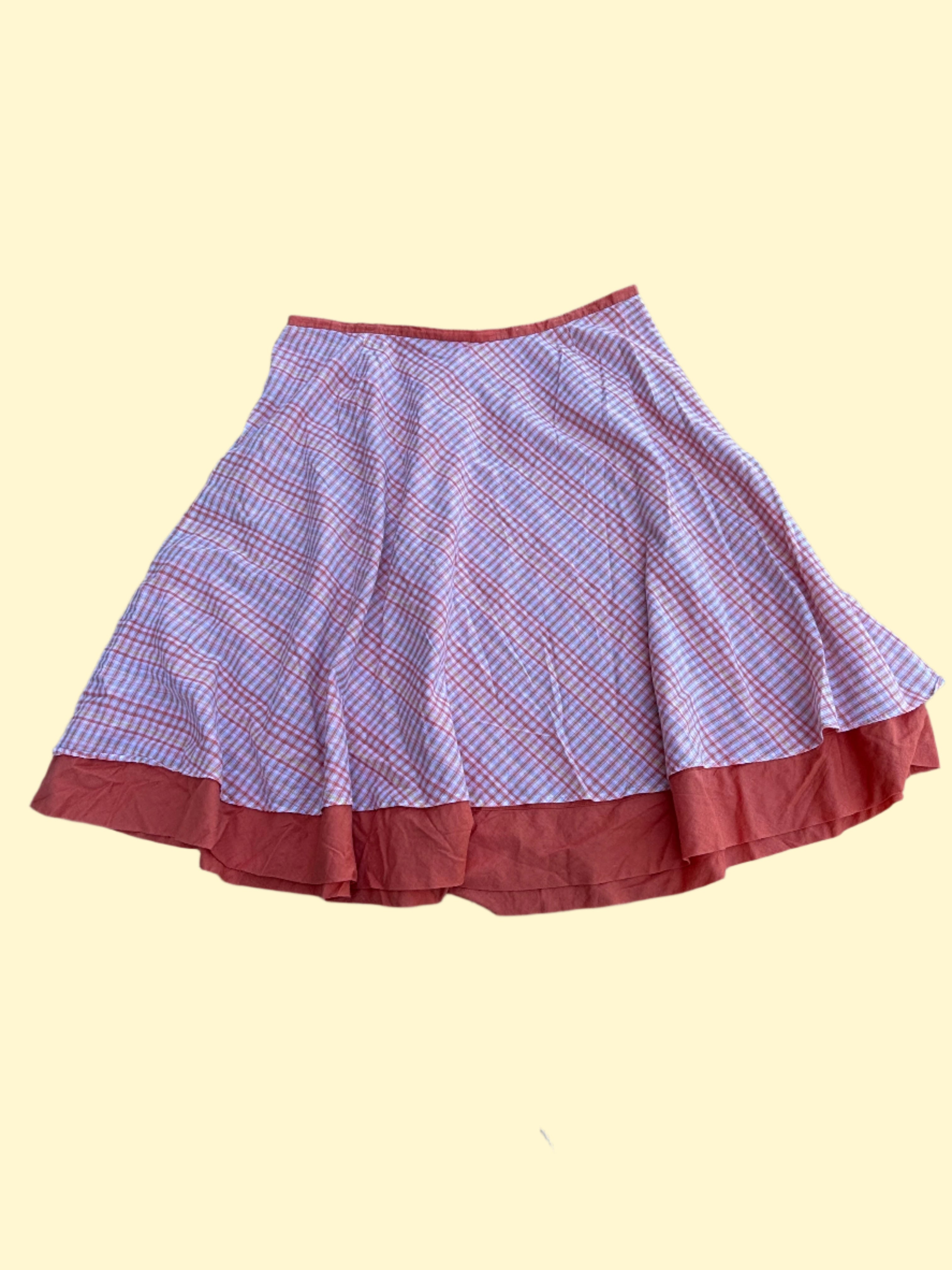 orange liz claiborne plaid mini skirt, 14