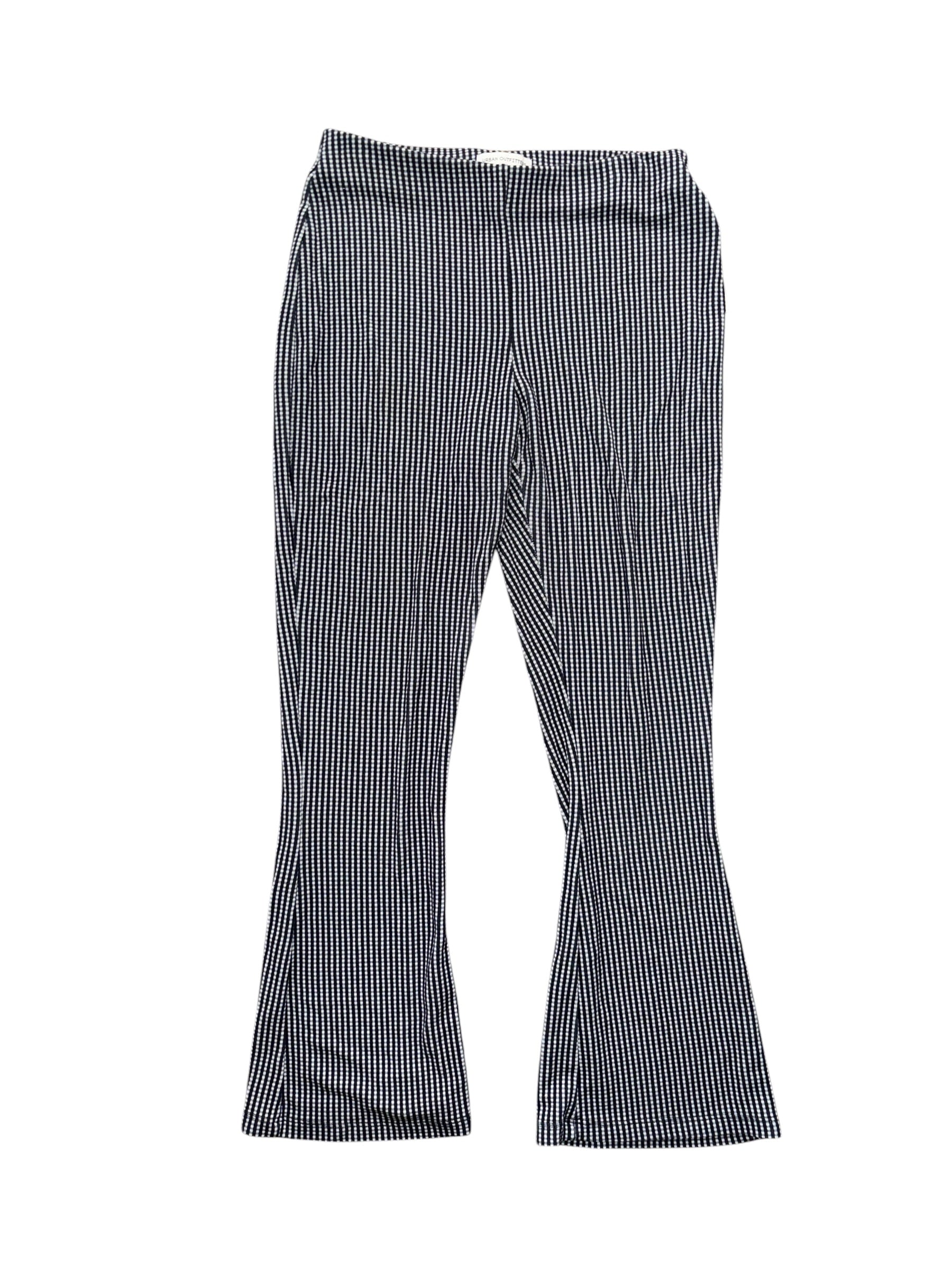 navy white urban outfitter pull on gingham pants, med