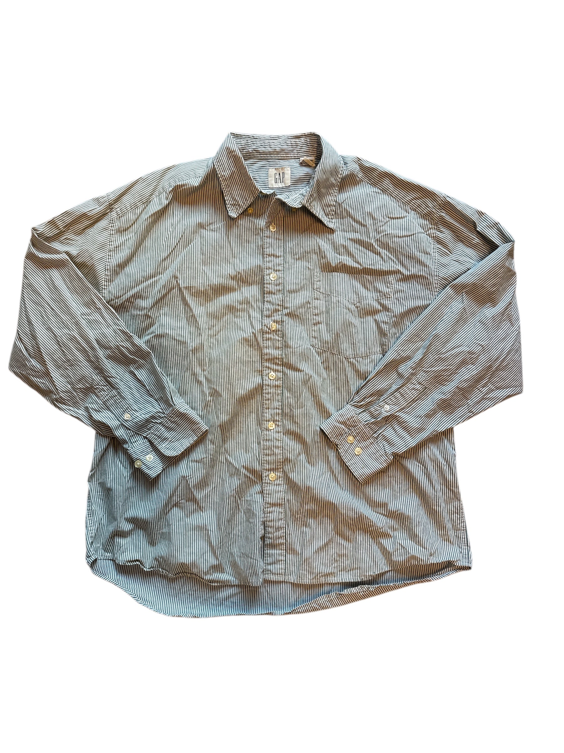 Green and white Gap Stripped Ls button down, Xl