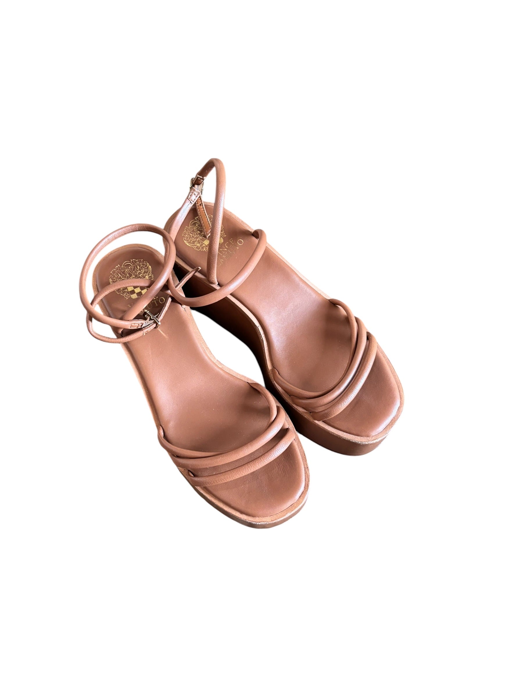 brown vince camuto platform sandals, 8.5