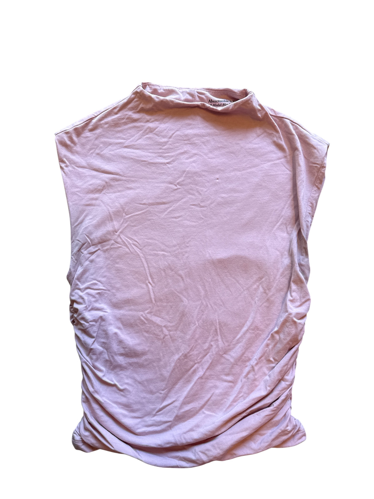 pink abercrombie soft mock neck top, s
