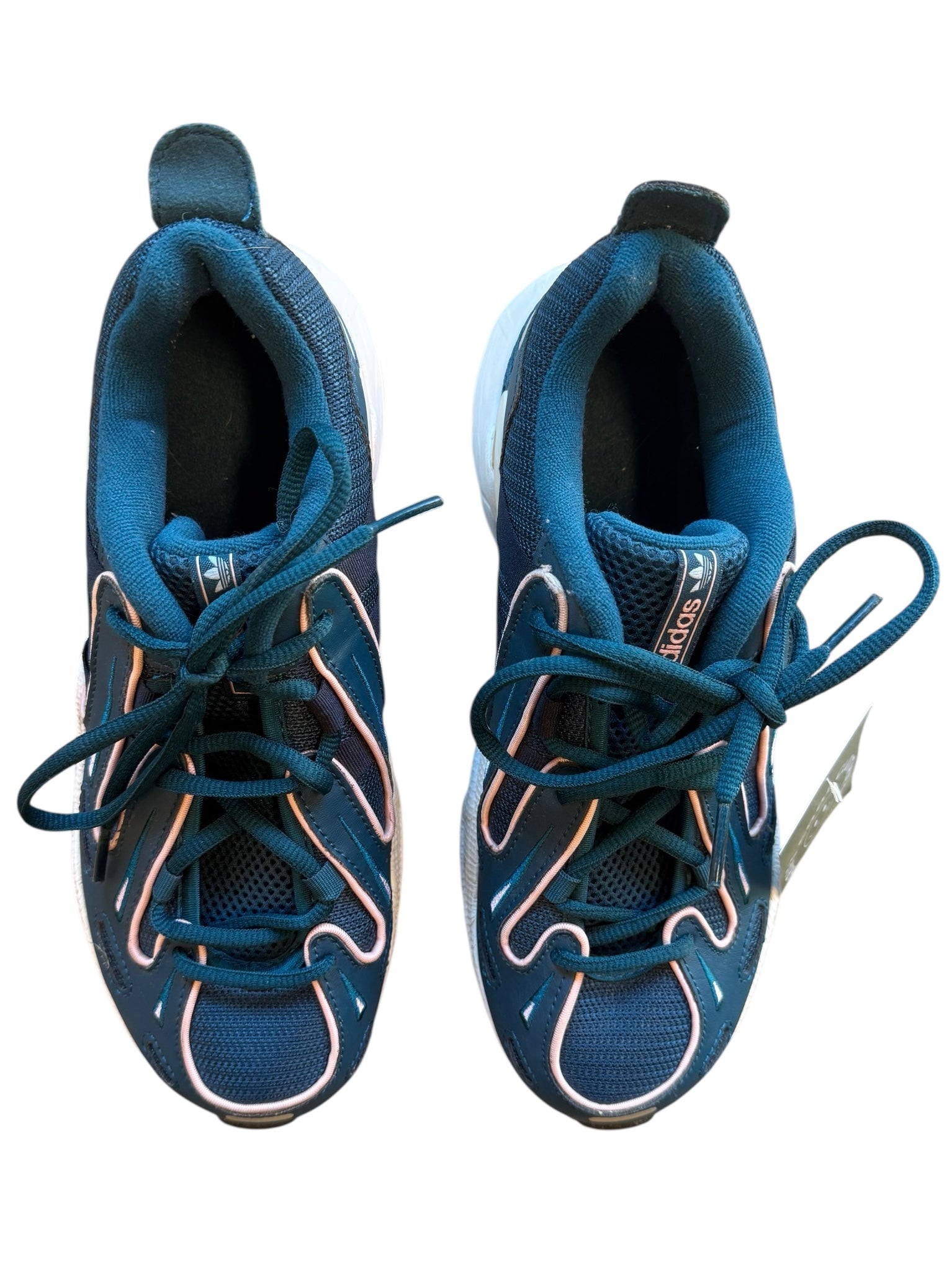 white blue adidas sneakers, 7 women's