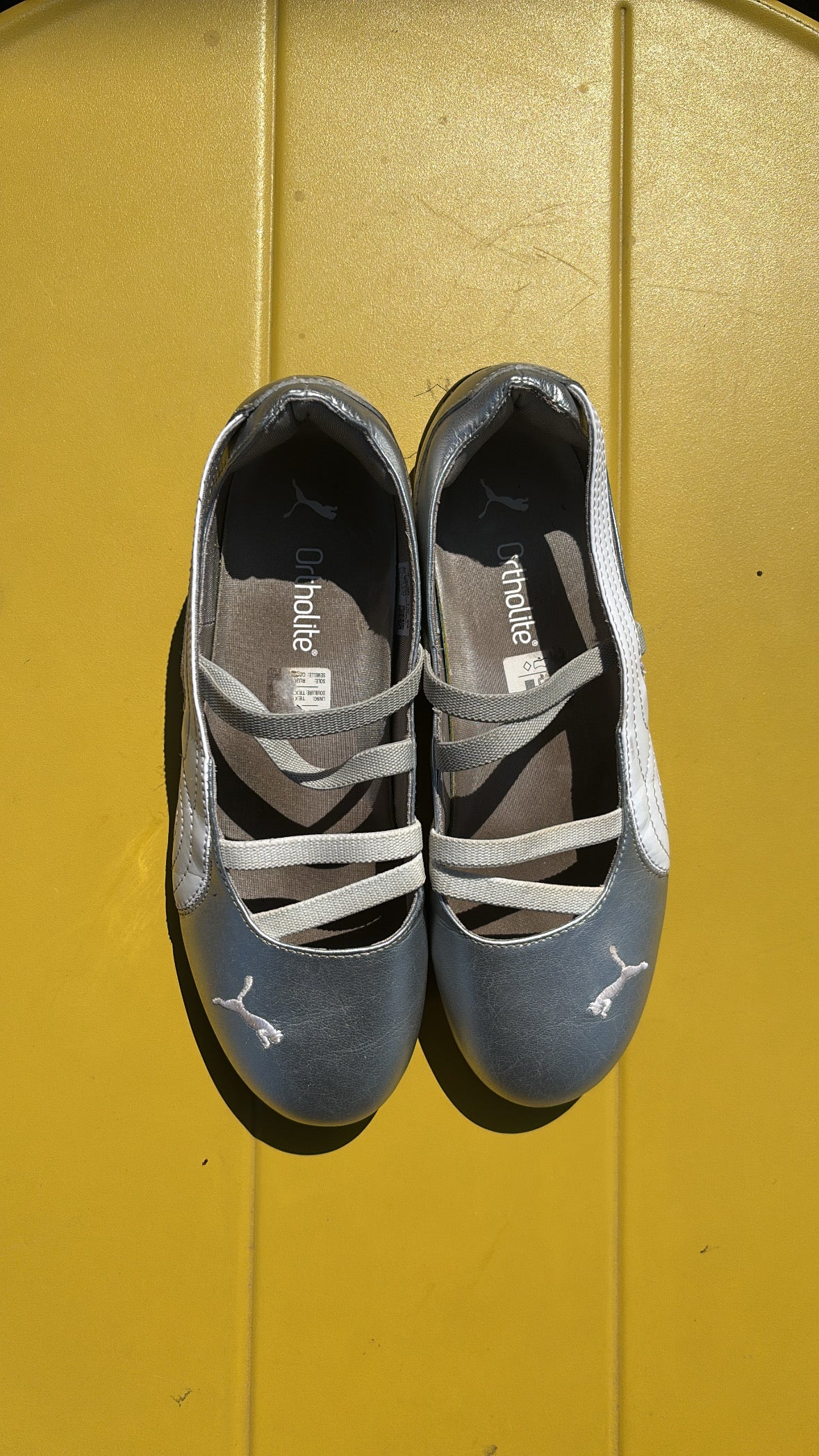 silver puma sporty strappy ballet shoe, 7.5