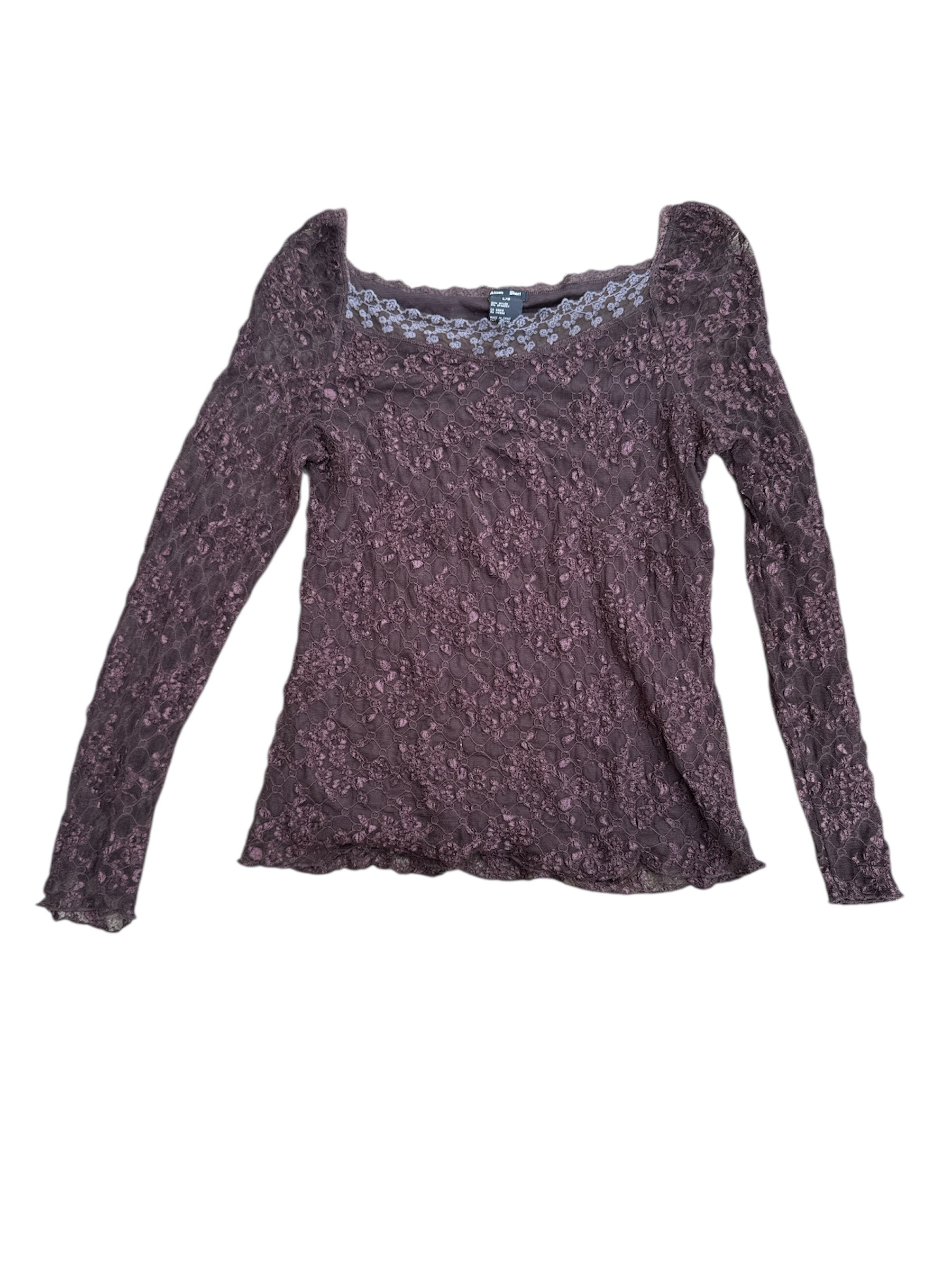 brown alison sheri lacey ls bustier top, L