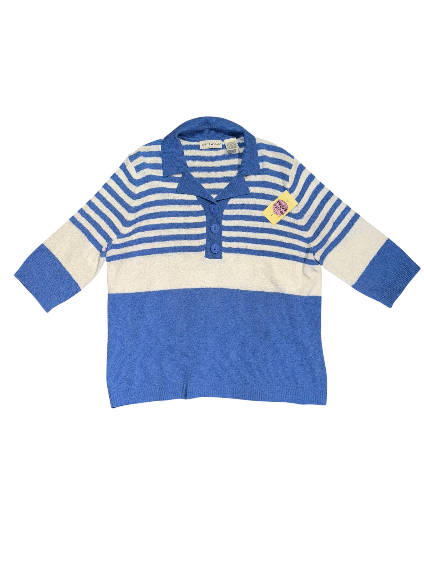 white blue white stag striped knit ss, 3x