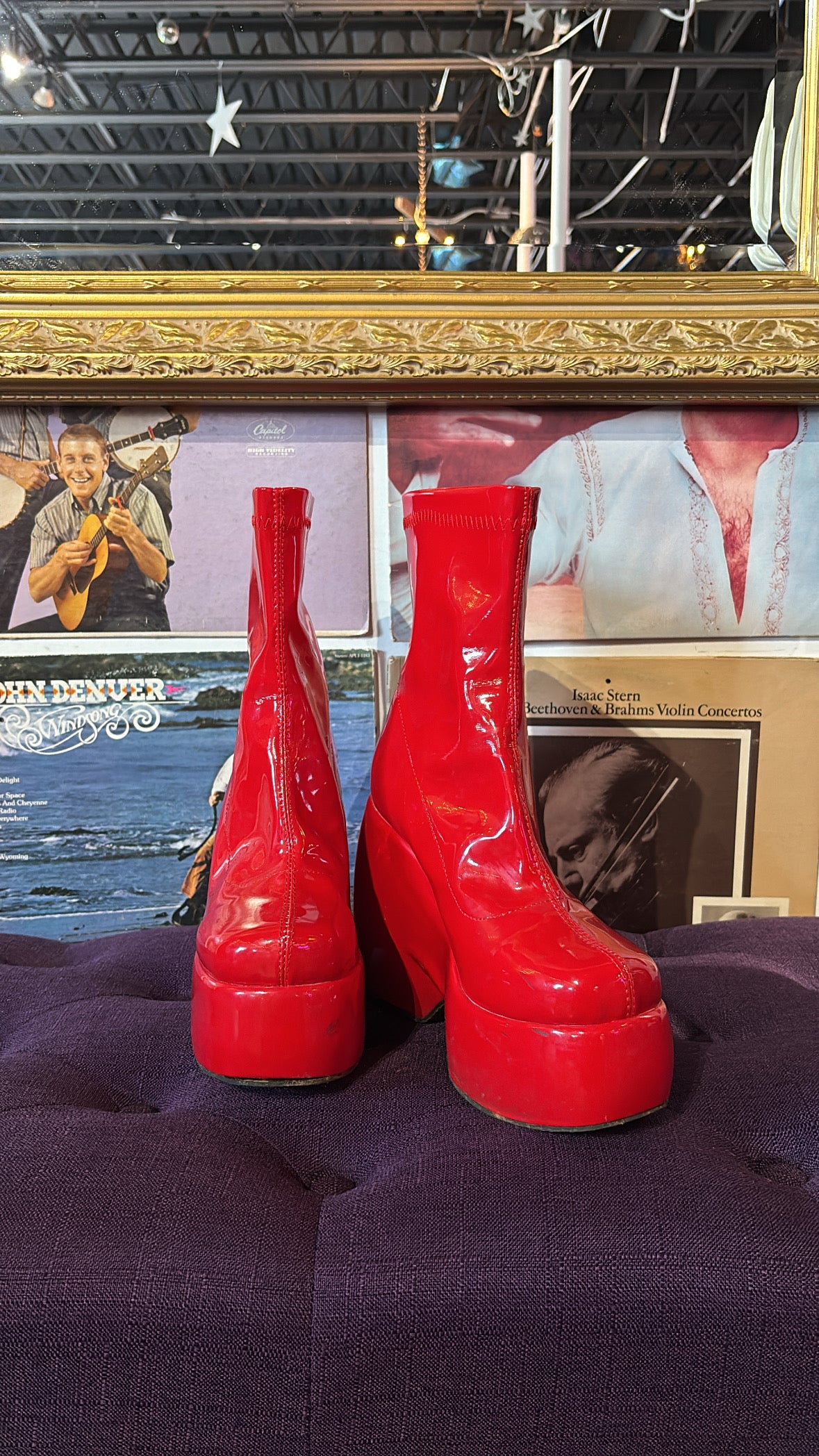 Red  Patent boots, 7
