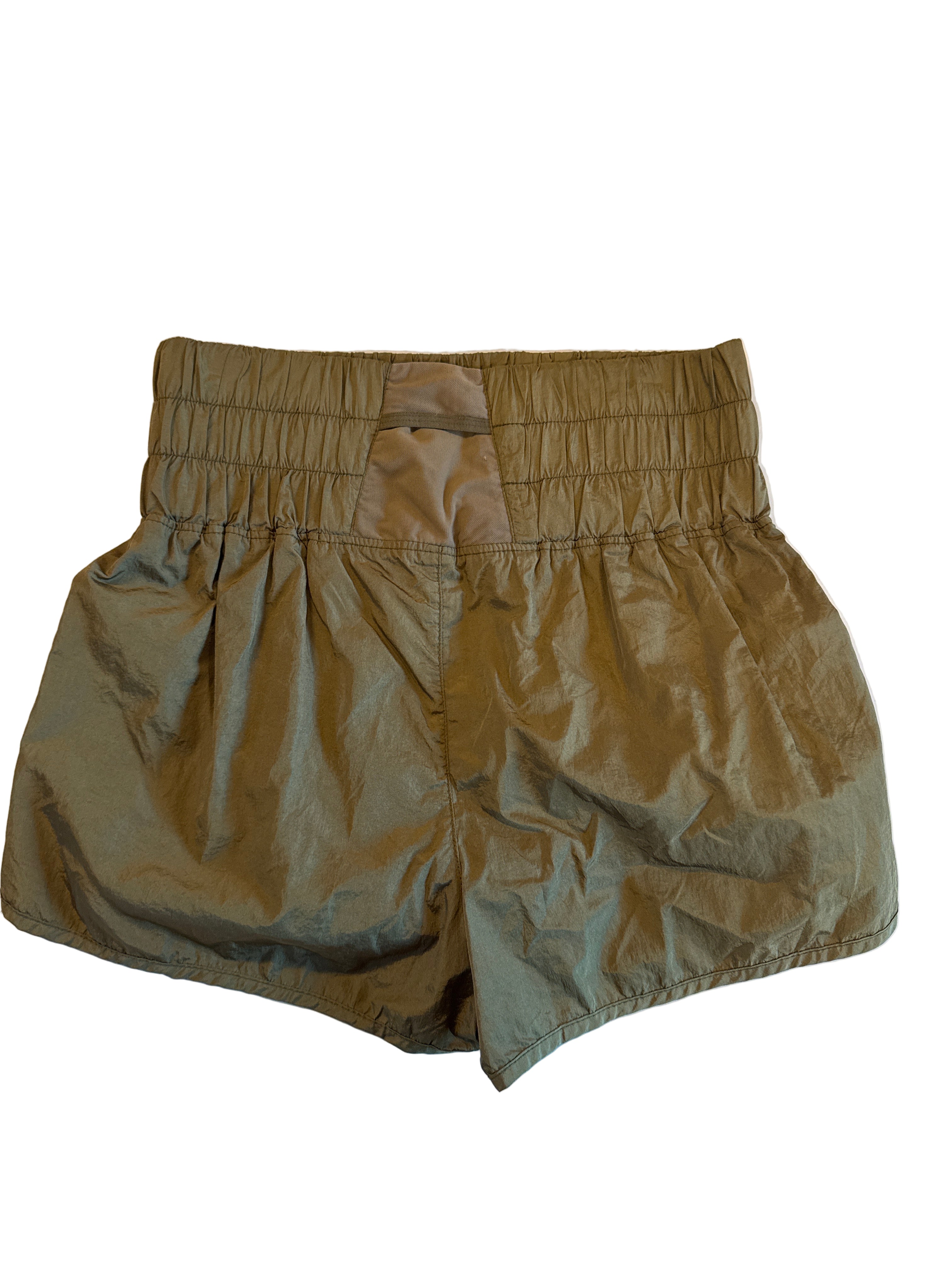 green free people running shorts, m