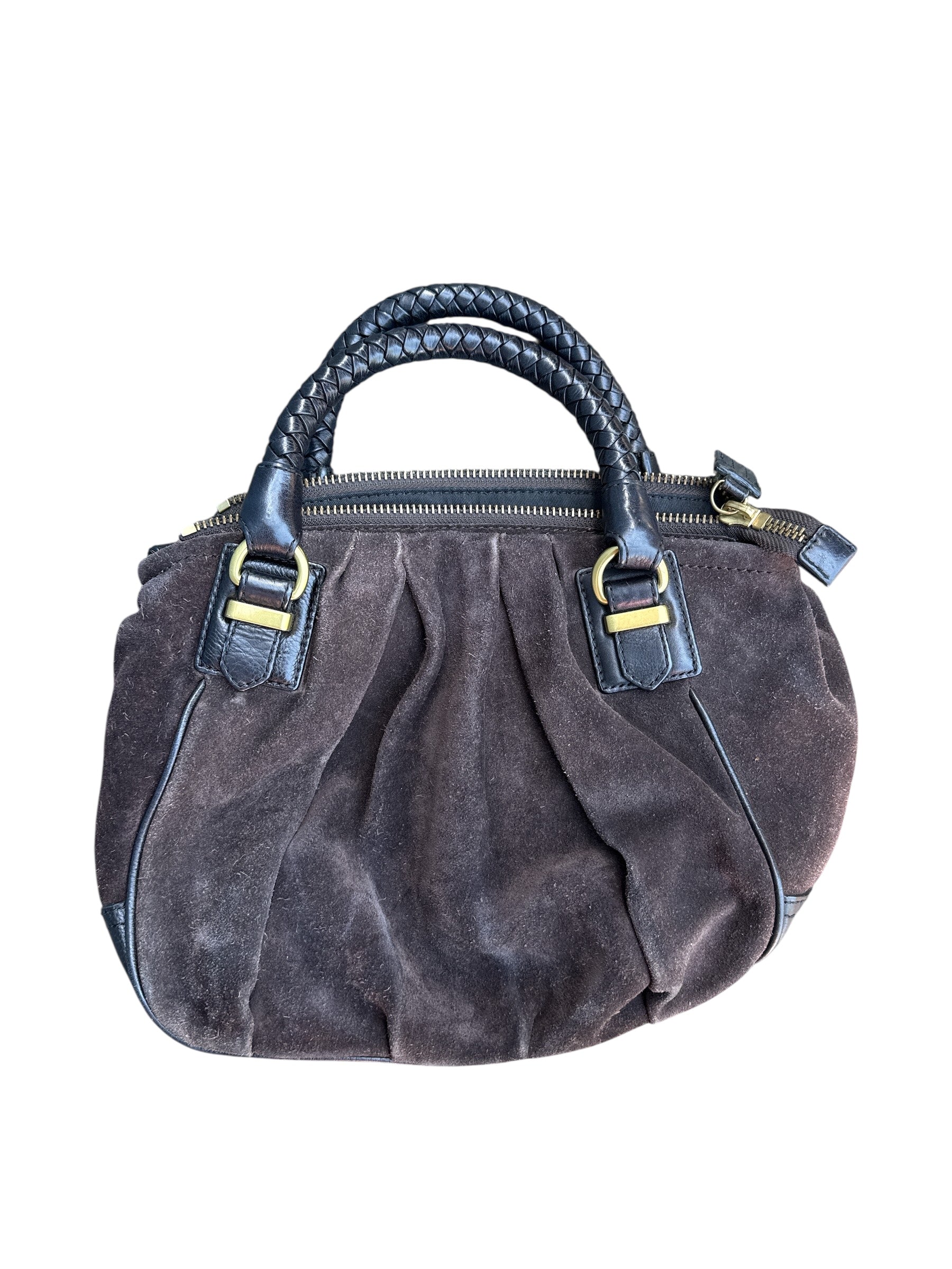 Brown black Banana republic Slouchy purse gold details