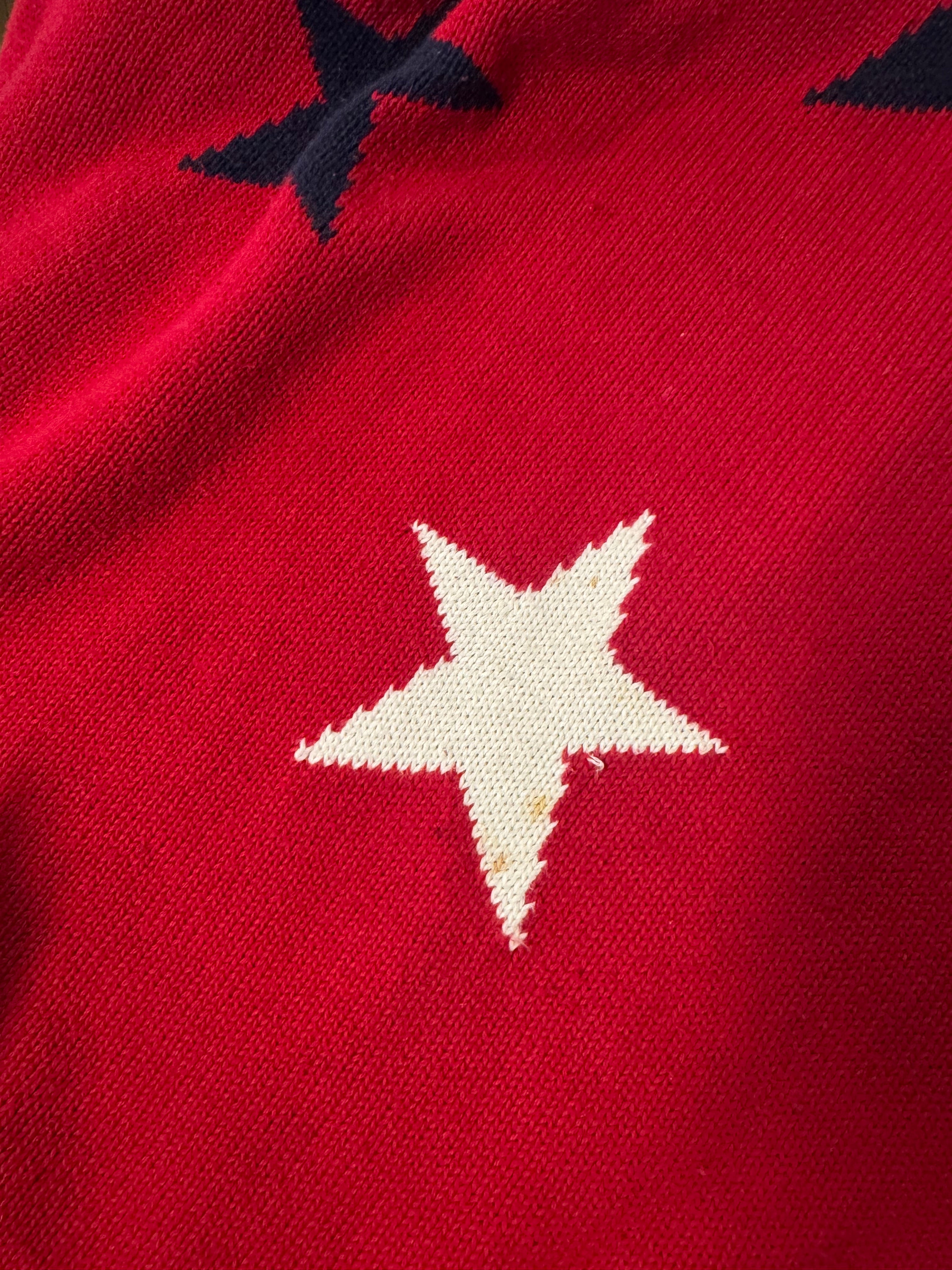 red white blue Norton studio star sweater, L