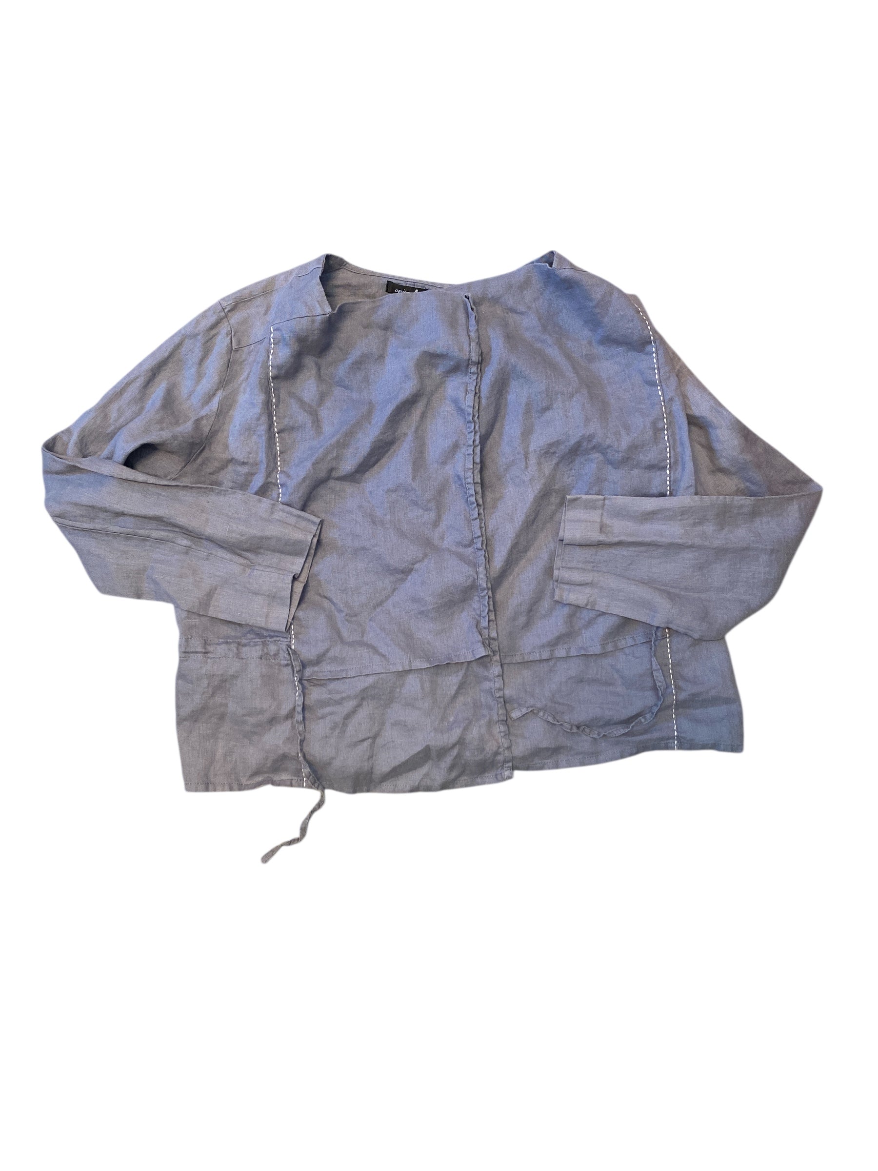 gray animale drawstring coat M/L