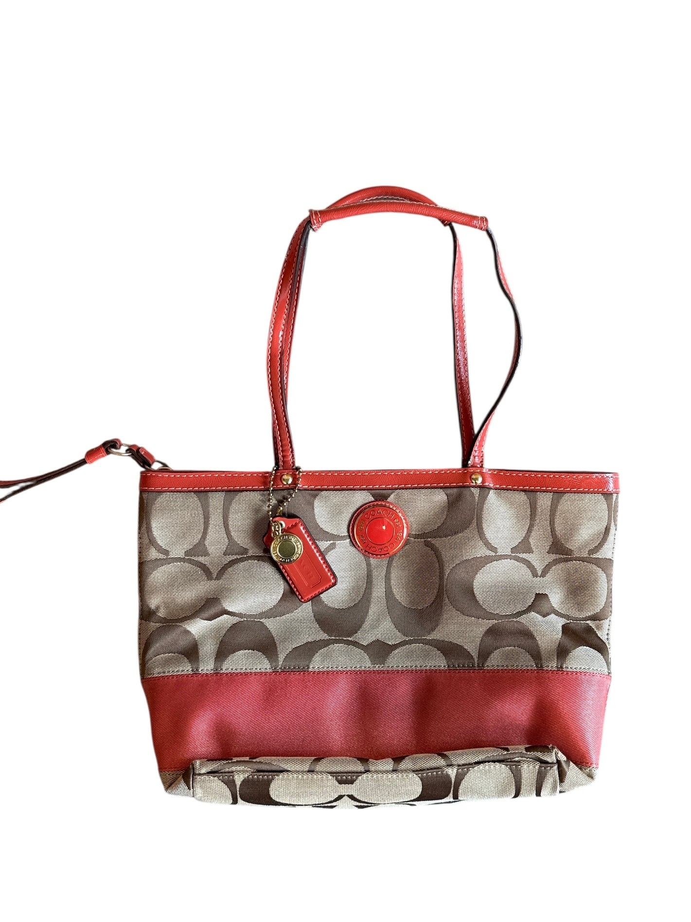 brown peach coach no k1276-f19046 tote bag