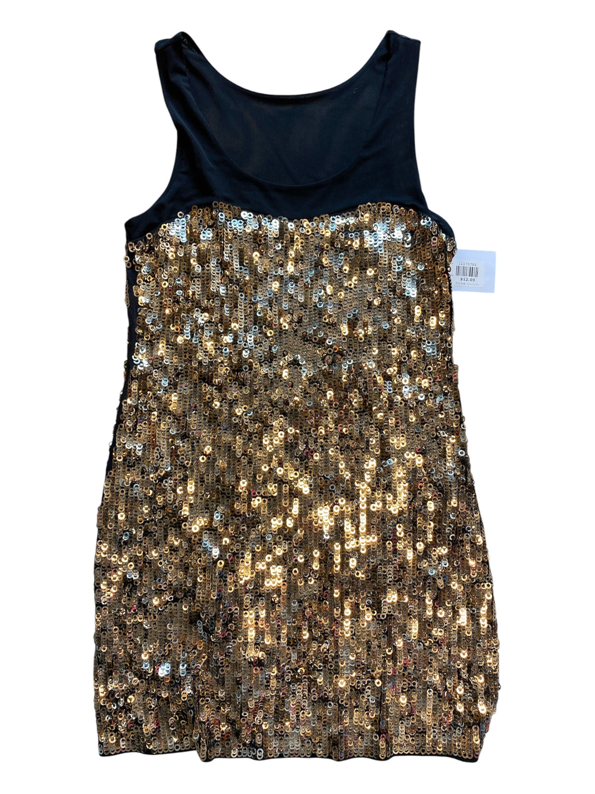 black gold express mesh sparkle dress, s