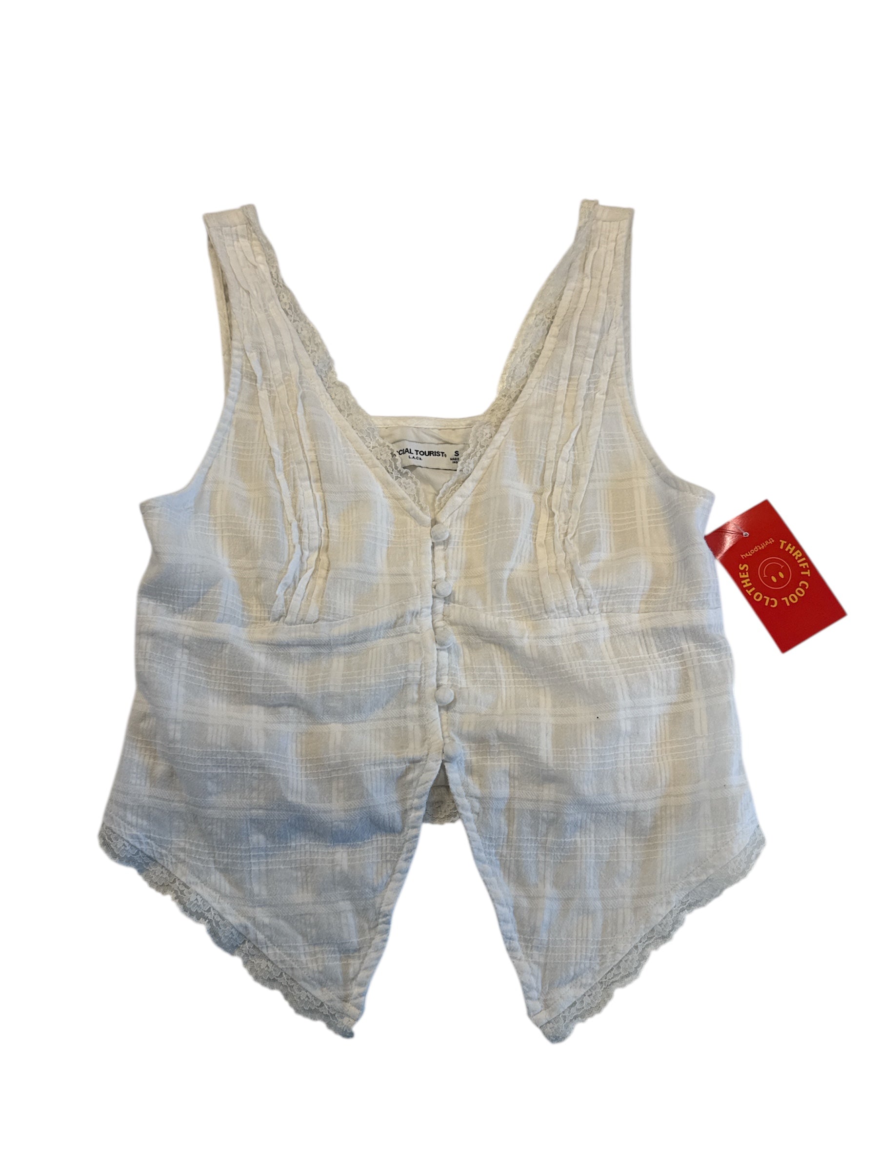 white social tourist lacey bustier top, s