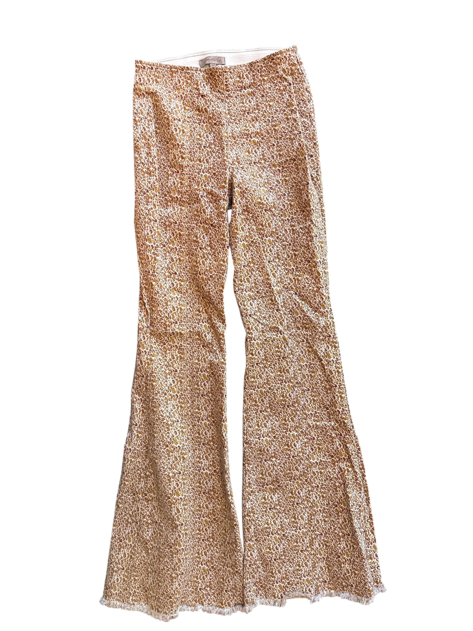 orangish tan Wonderly flare pants, S