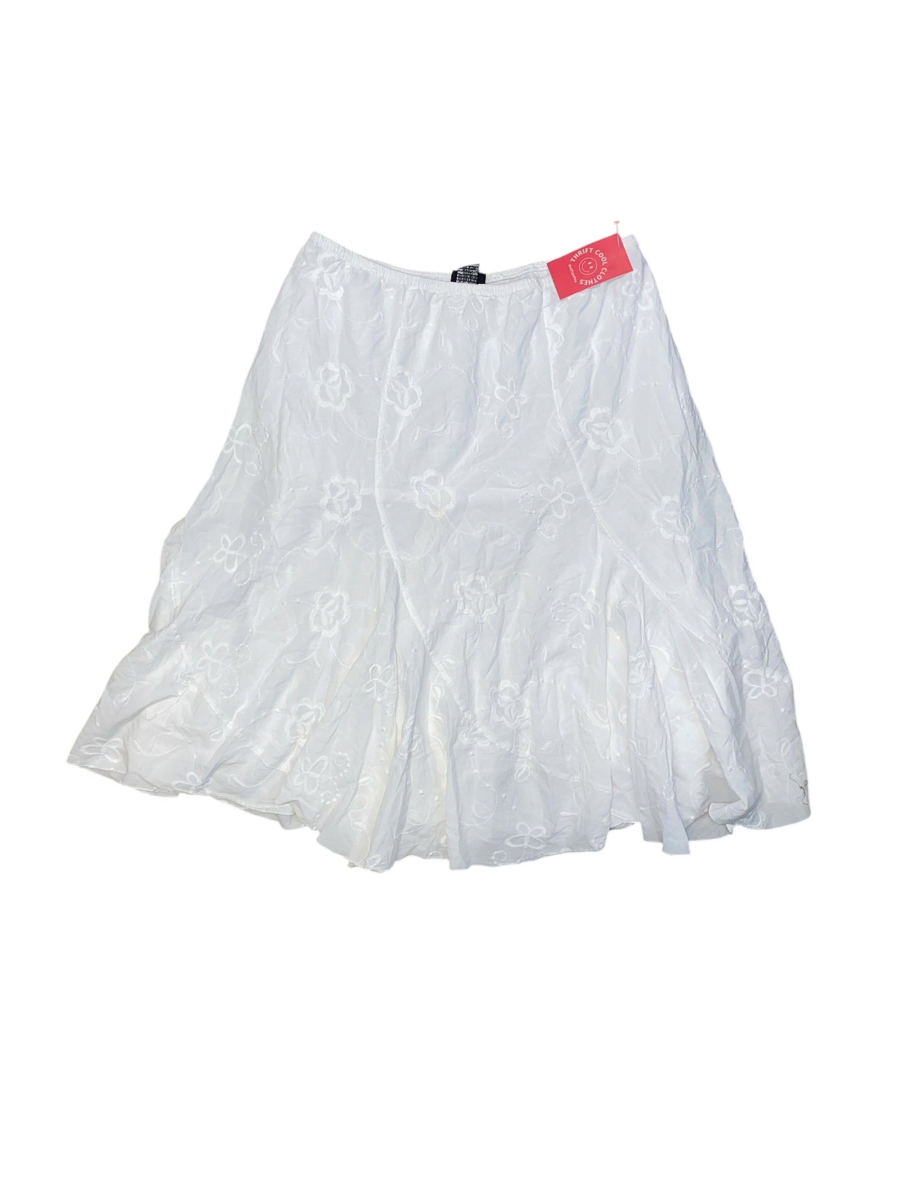 white jkla midi flowy skirt, xl