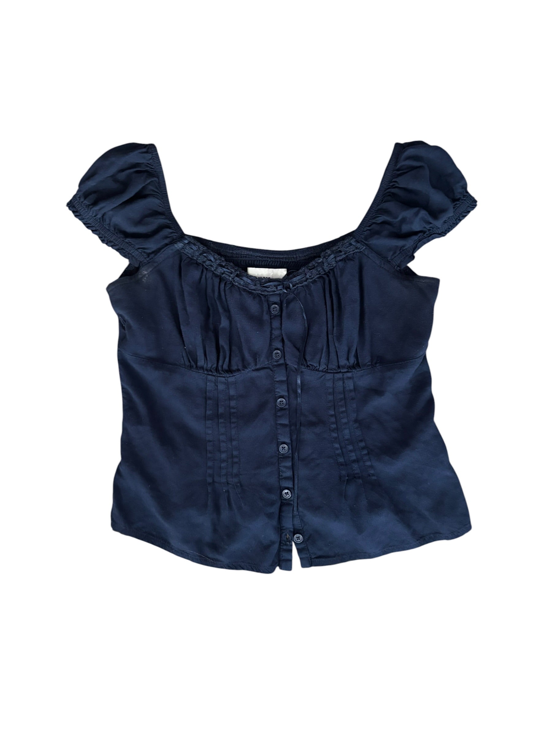 navy hollister babydoll ss, s