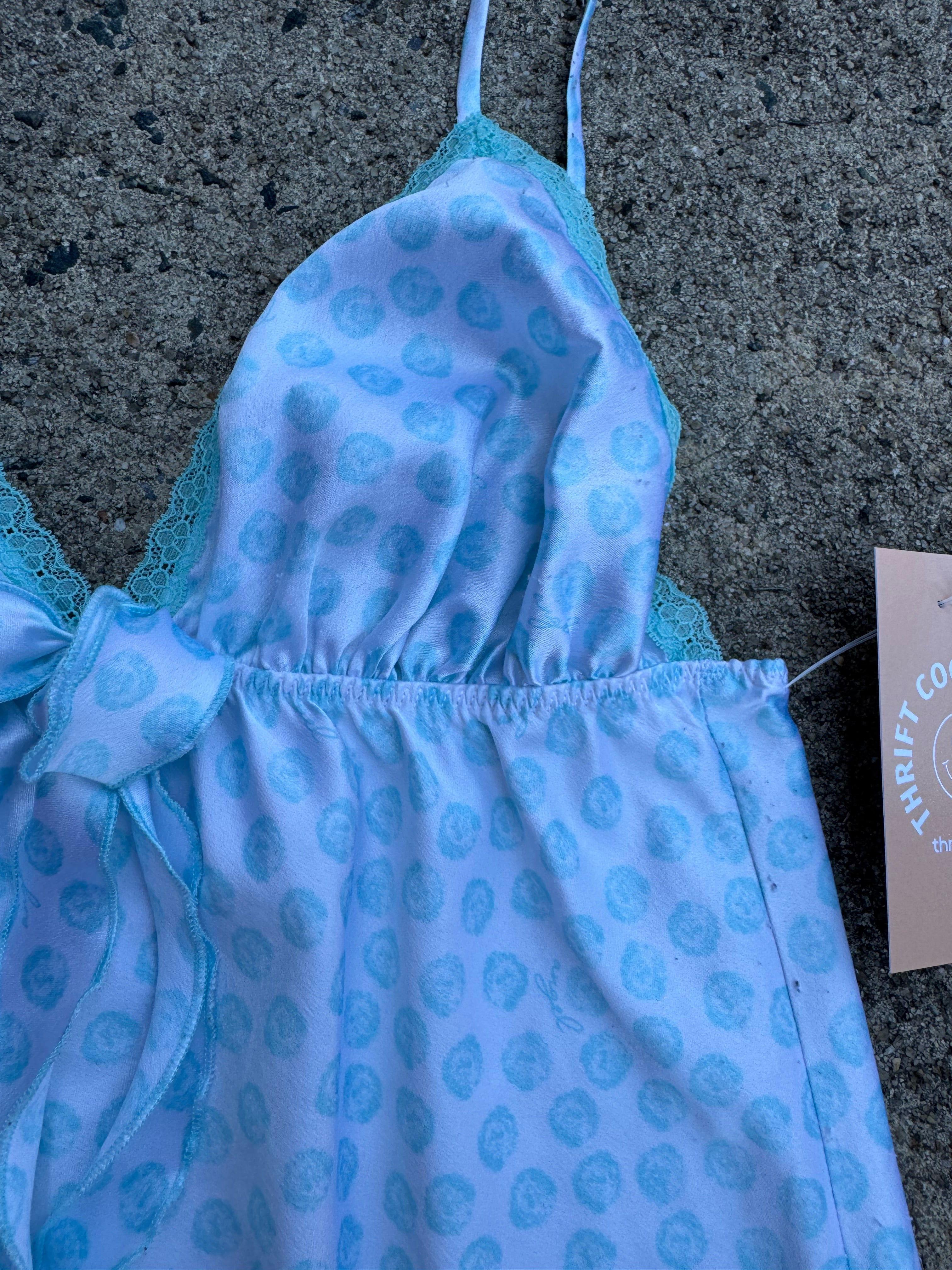 Blue Victoria’s Secret Slip w bow, Xs