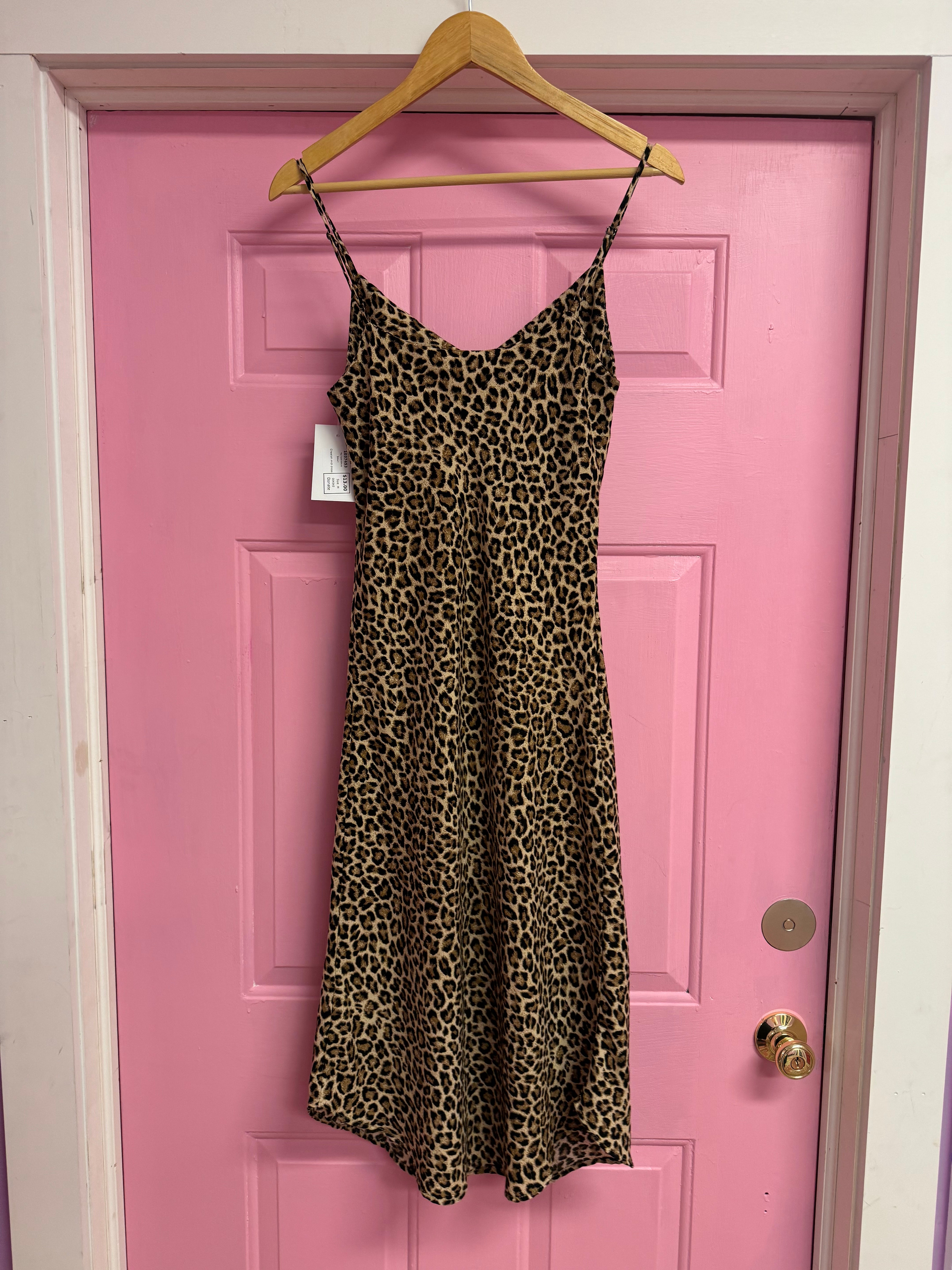 Brown The impeccable pig Cheetah midi dress, M