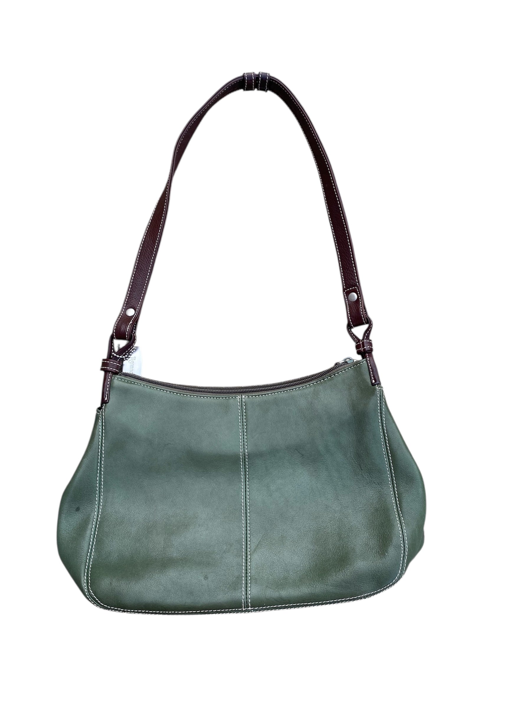 green brown tiganello leather handbag