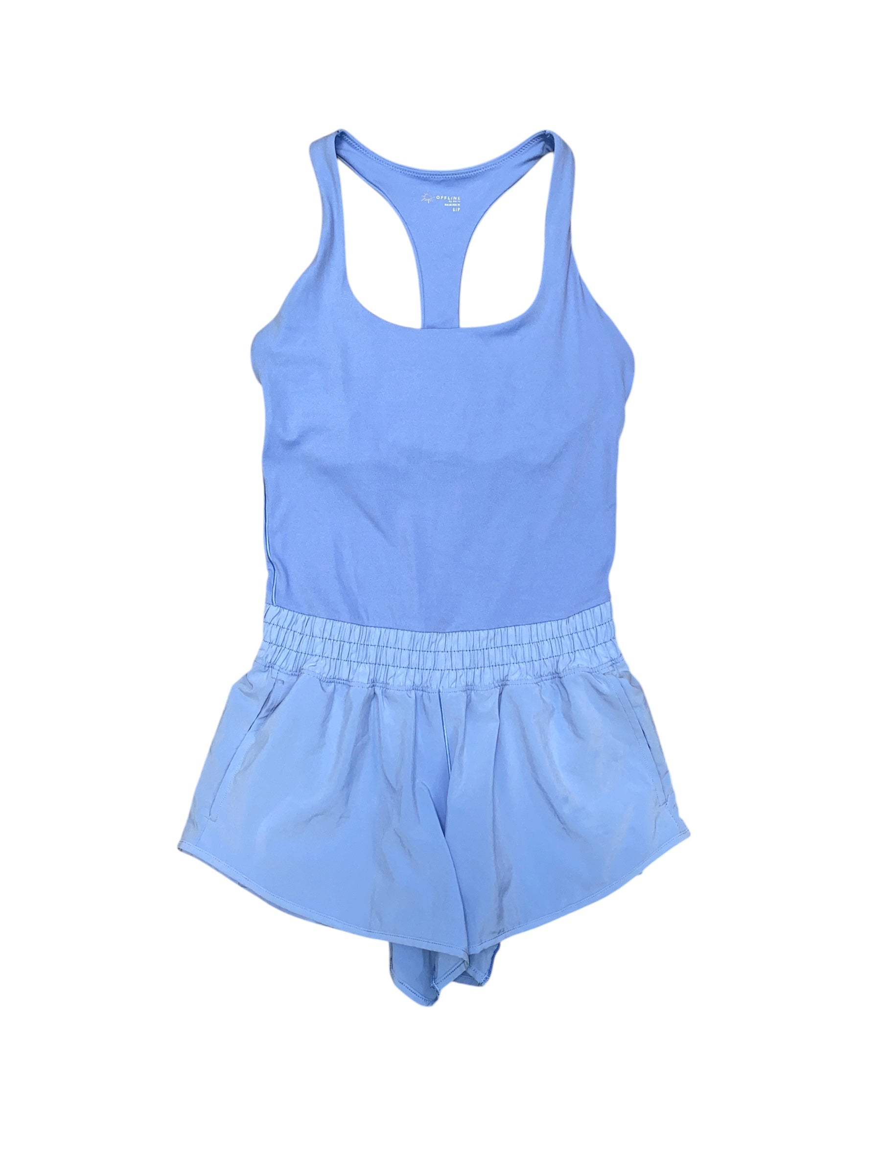 blue offline by aerie tank and shorts in one!, s
